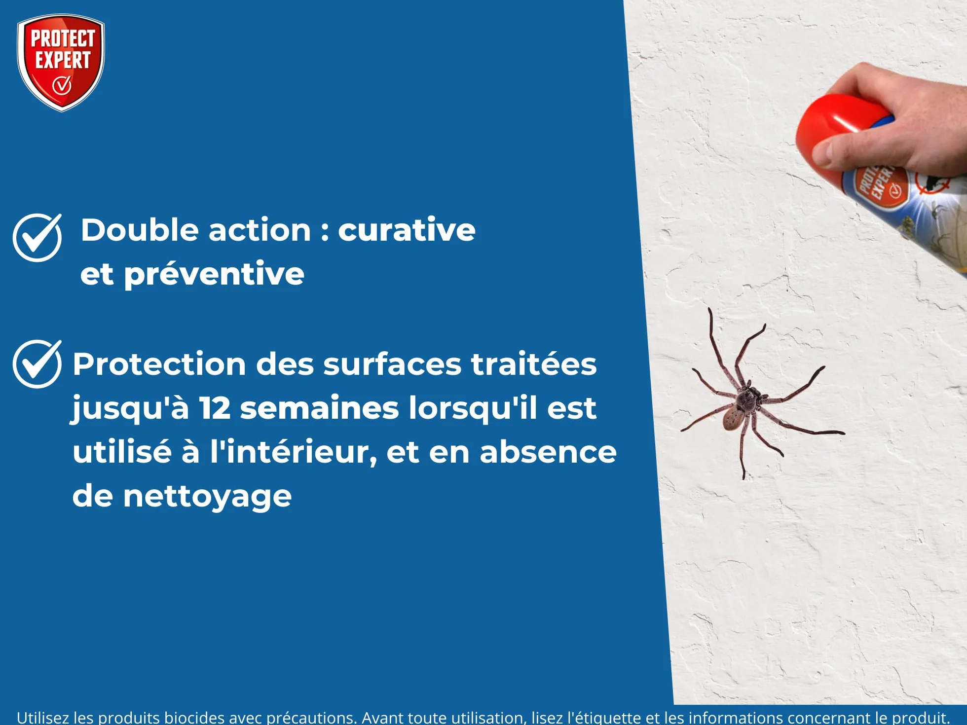 PROTECT EXPERT Foudroyant Insectes Volants & Rampants 750ml Action Curative Et Préventive