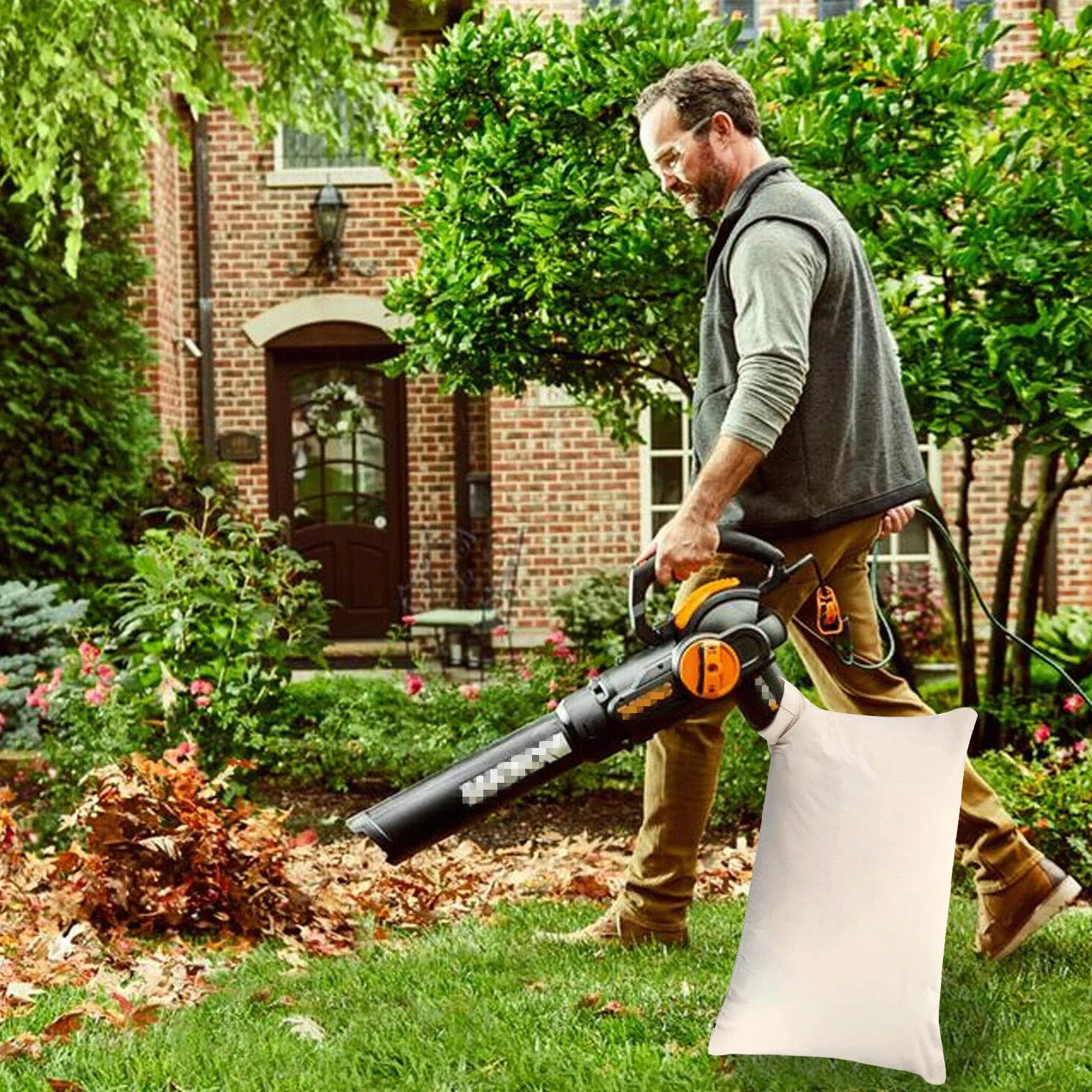 Sac collecteur de feuilles 90L universel pour aspirateur souffleur à feuilles