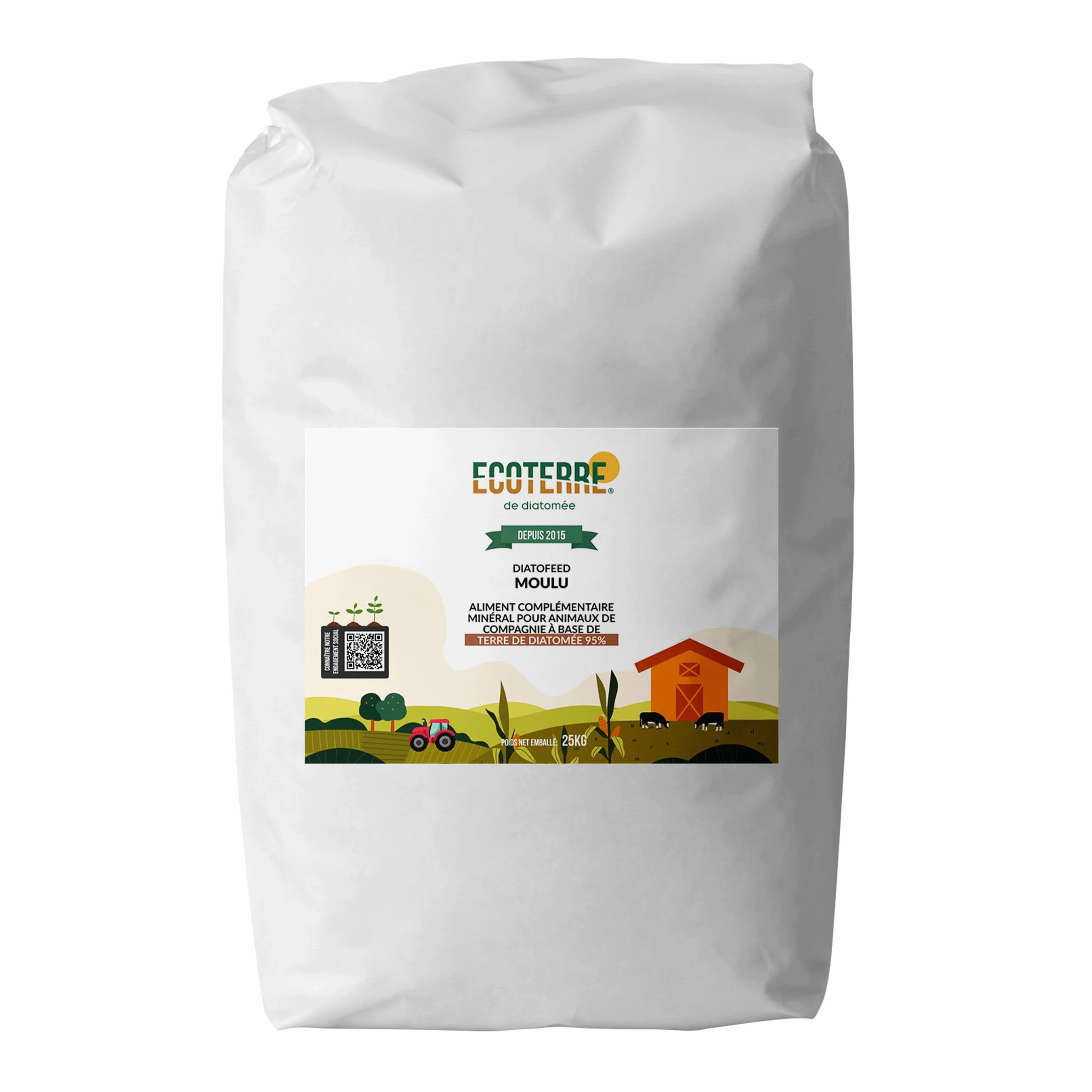 ECO Terre de Diatomée 25kg – Supplément minéral Non calcinée pour l'alimentation Animale
