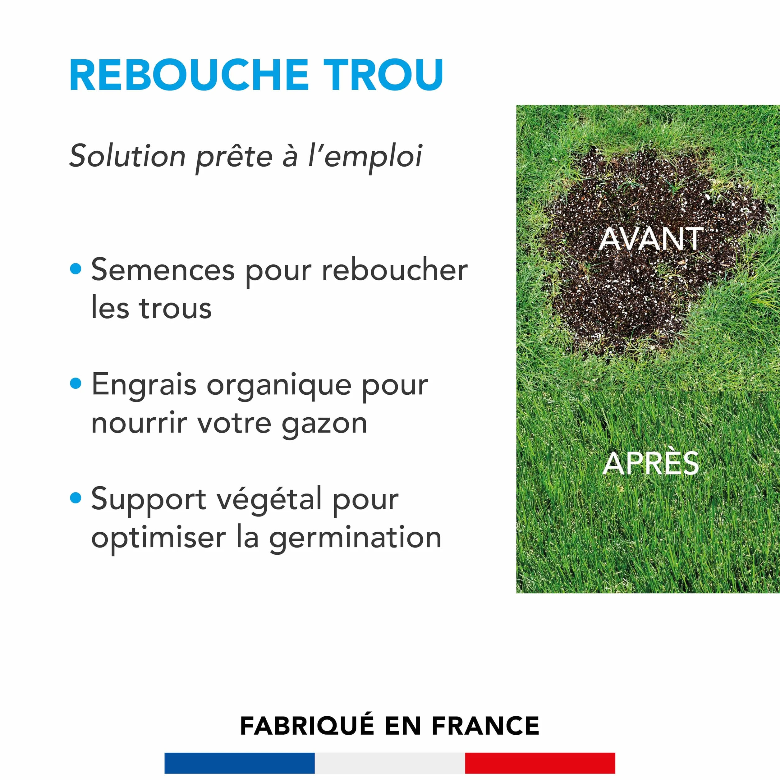 BARENBRUG Soin Rebouche Trou 3-en-1 Engrais Organique Gazon 1KG
