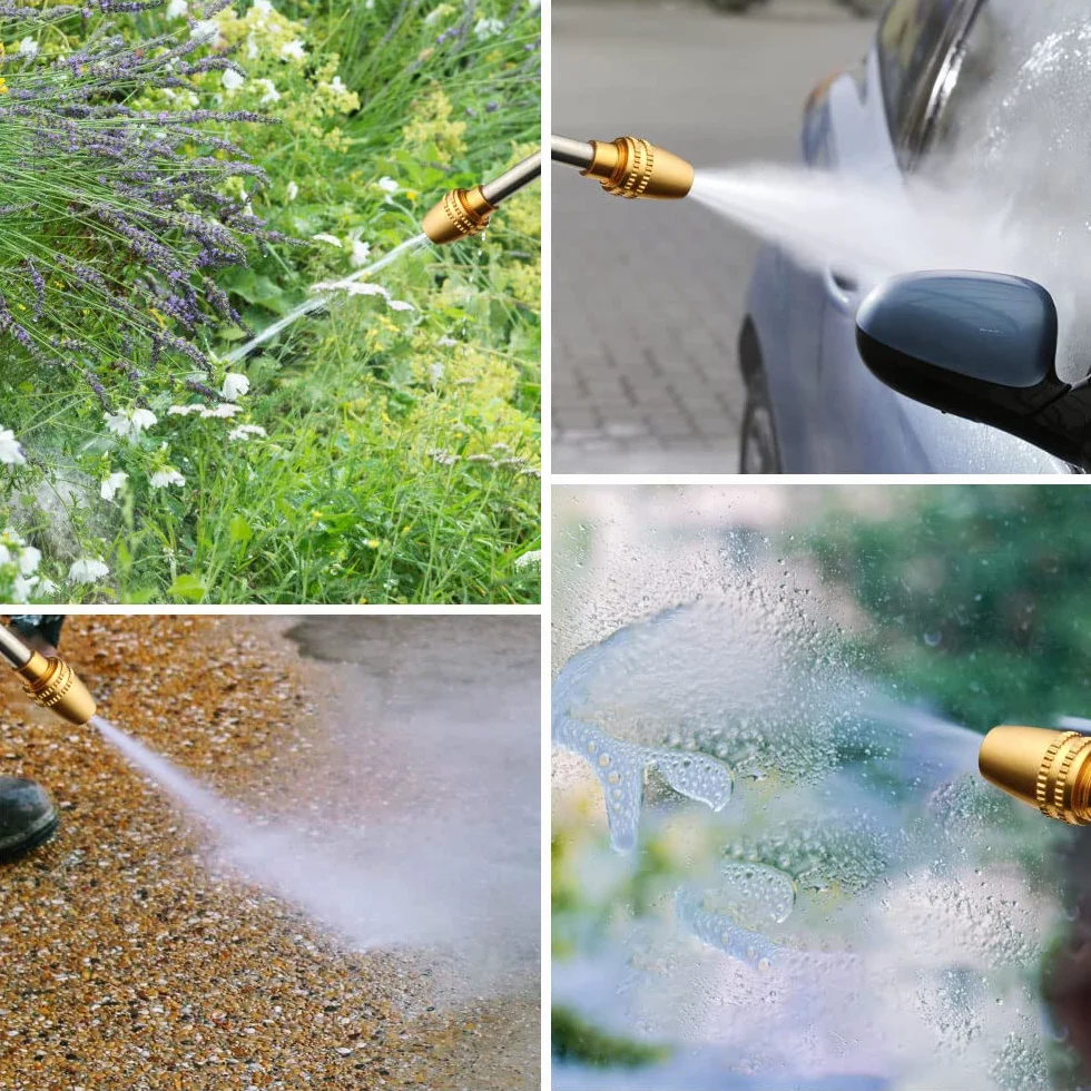 OFFCUP Pistolet d'arrosage Métal Haute Pression avec Buse en Laiton pour Jardin, Lavage de Voiture