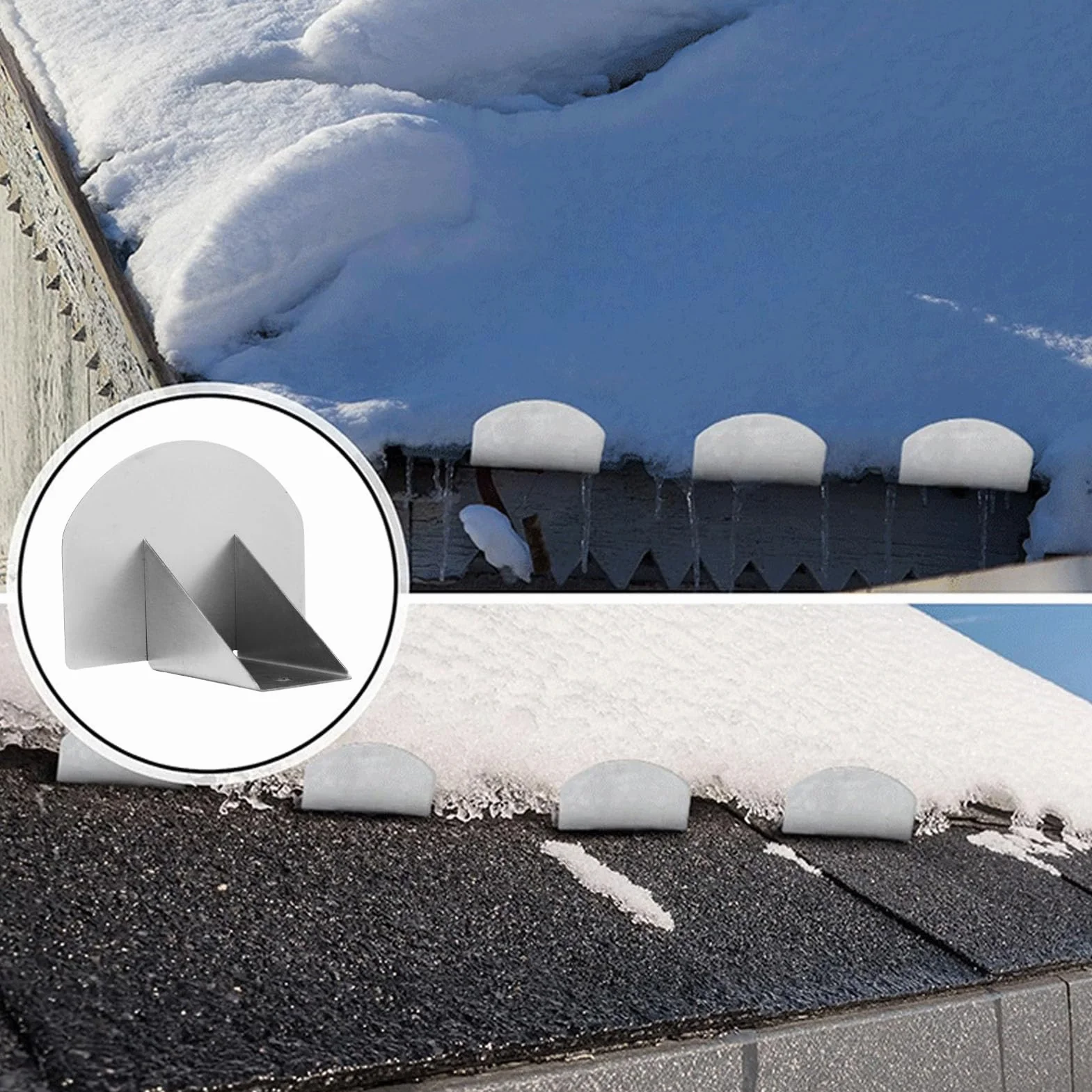 Garde-Neige en Acier Inoxydable 304 pour Toit en Métal, Paquet de 25 Arrêts de Neige et Glace, avec Adhésif et Vis