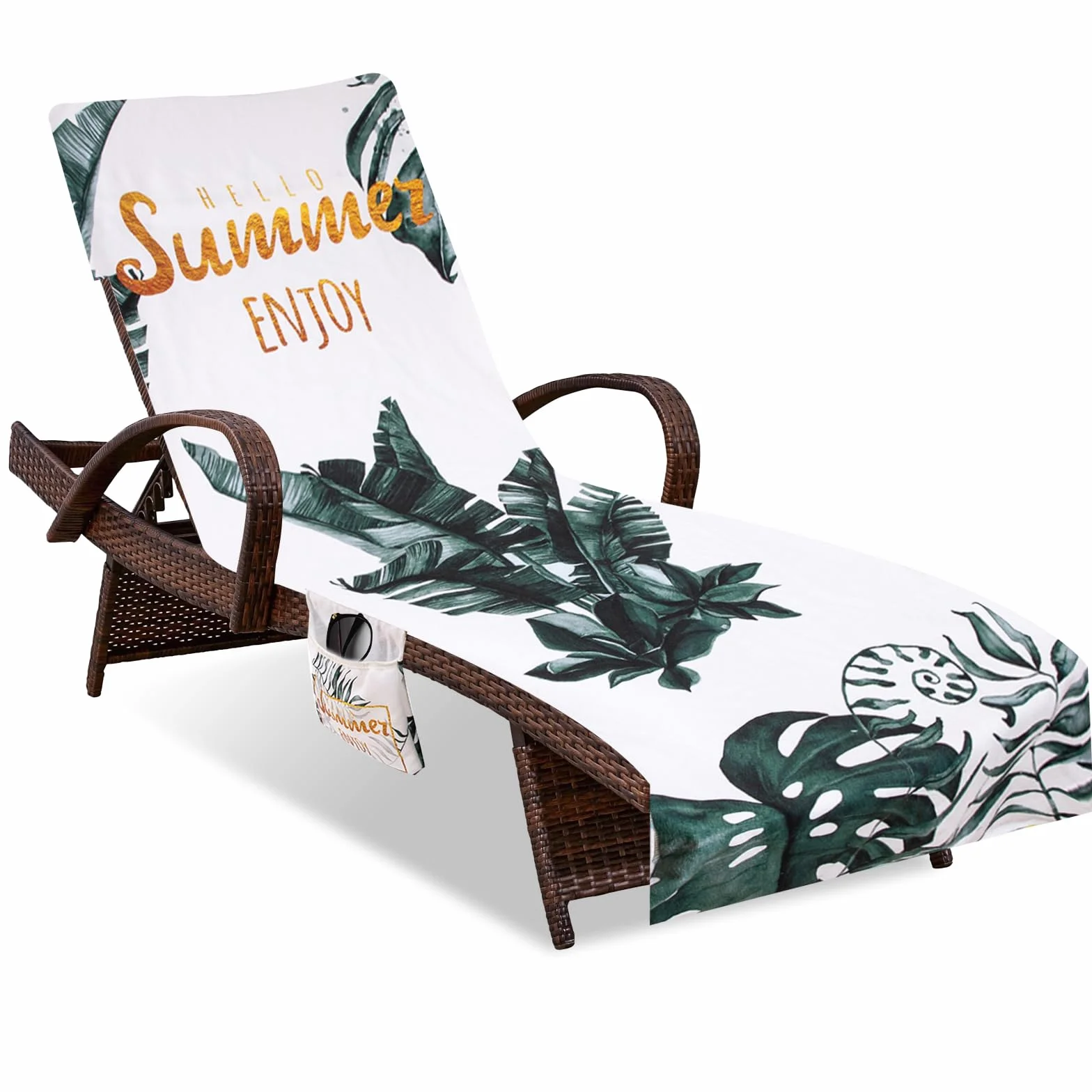 Serviette de Plage en Microfibre pour Bain de Soleil, Housse Chaise Longue Séchage Rapide