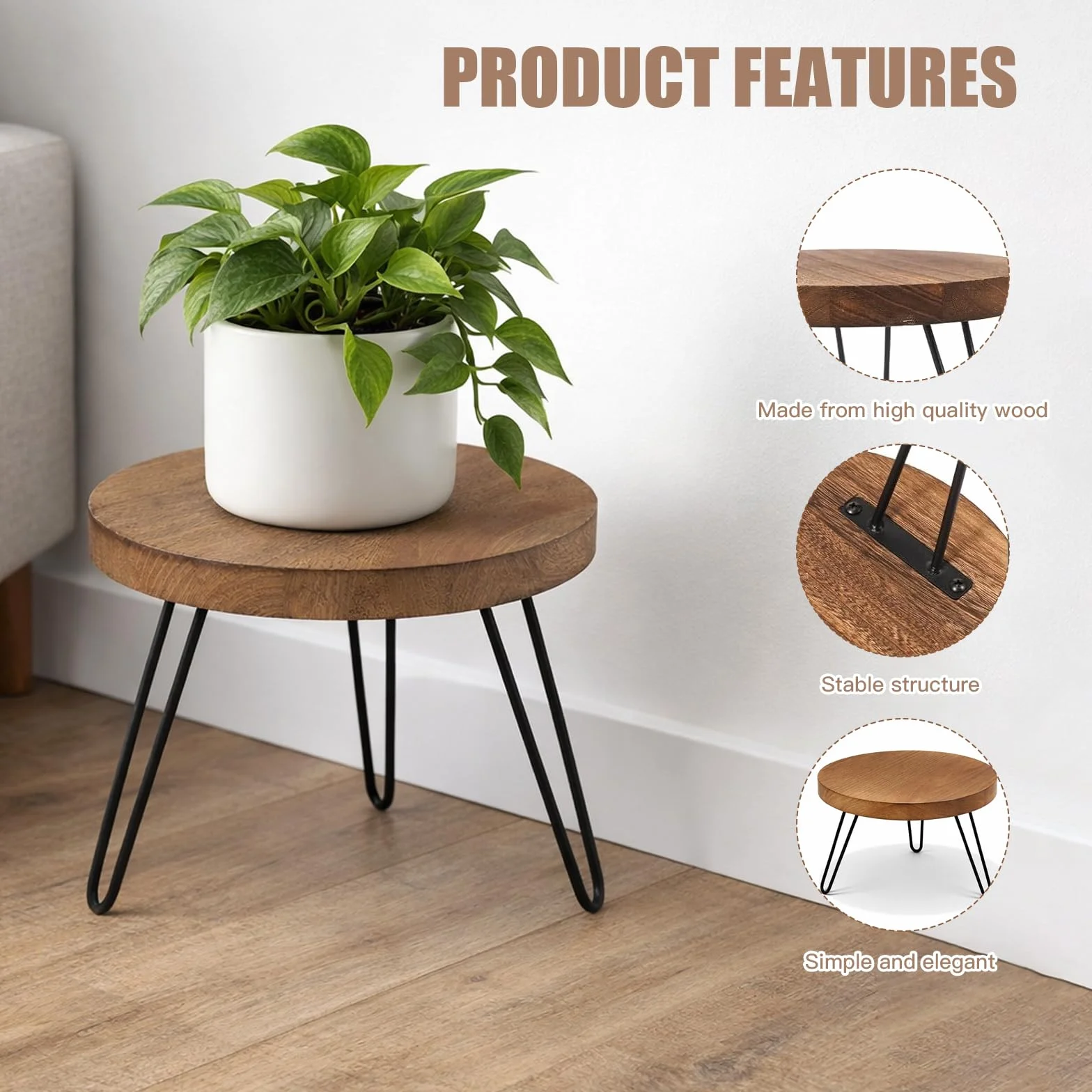 Support pour plantes en bois, tabouret de fleurs, banc de fleurs intérieur extérieur, étagère à plantes