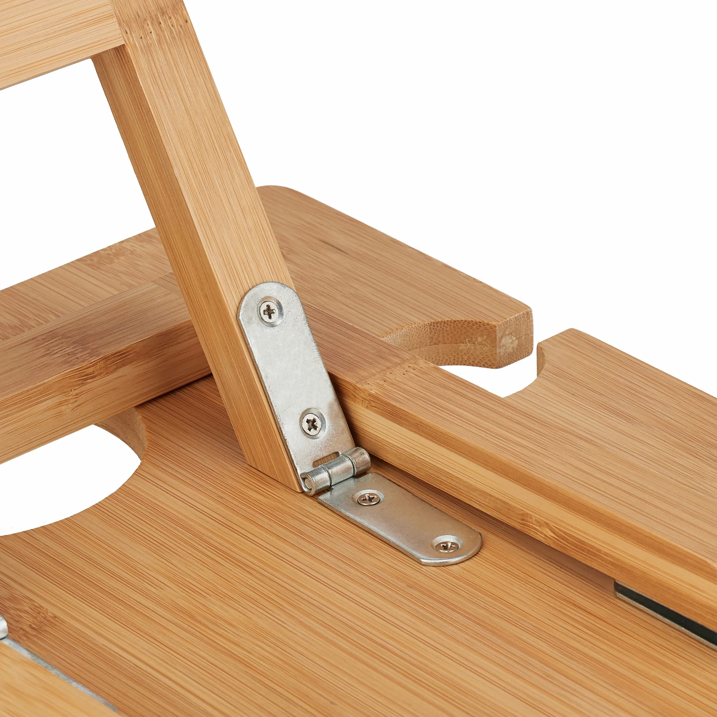 Relaxdays Mini-Table Portative en Bambou Nature, 20x40x30 cm, Encoche 4 Verres de Vin et 1 Bouteille