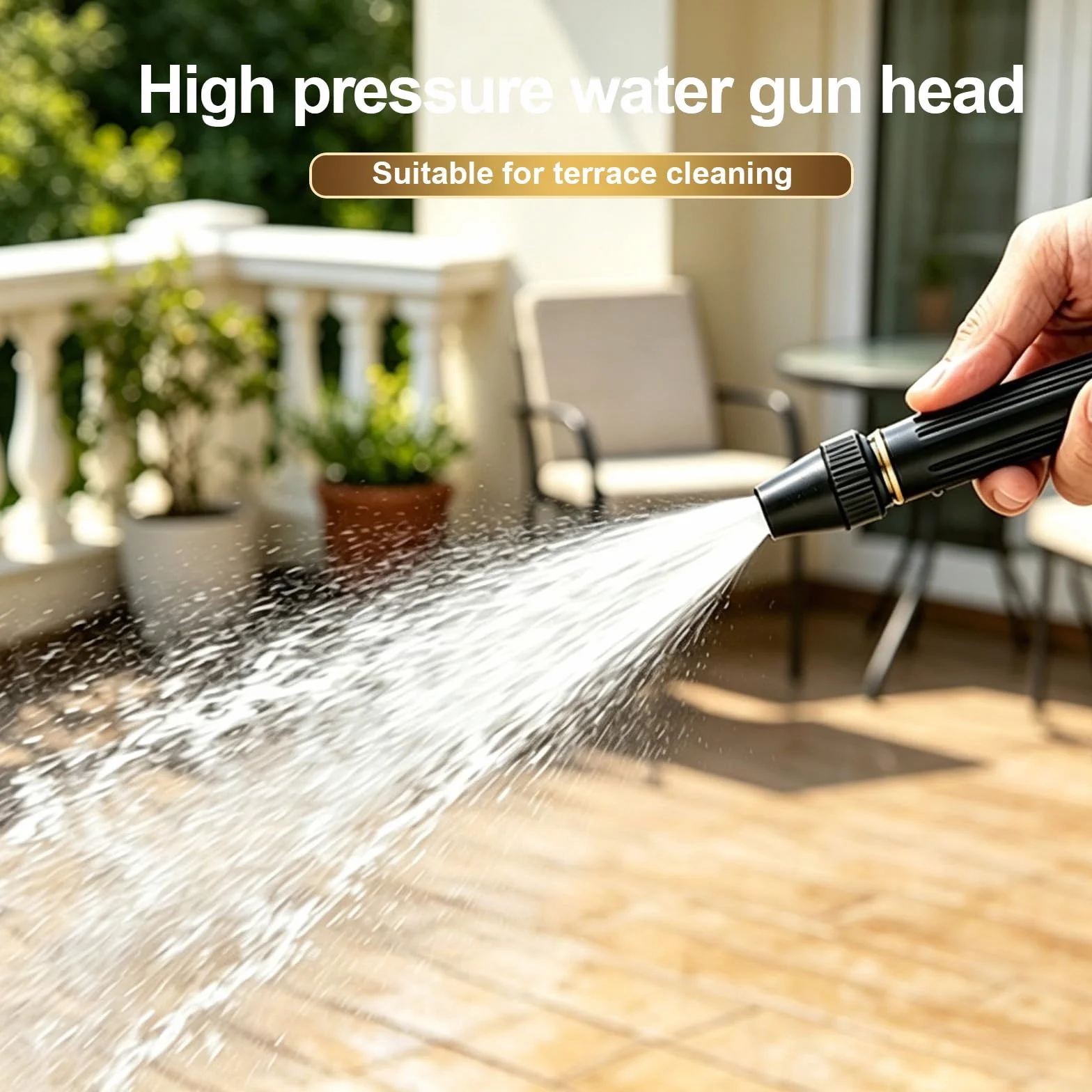 Buse haute pression réglable pour tuyau de jardin, accessoire de pulvérisation résistant (2 pièces)