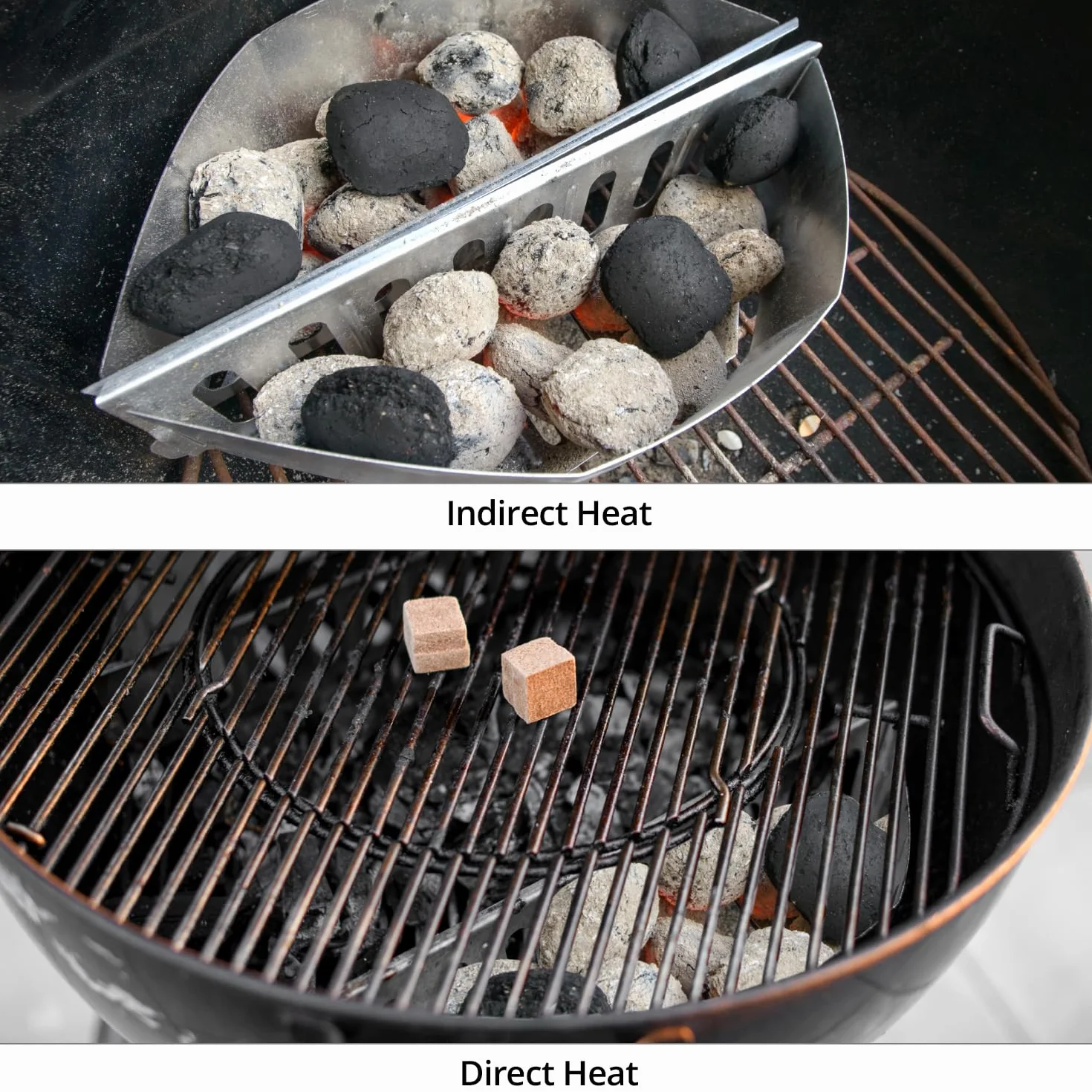 QWORK 2 Pièces Paniers à Charbon Support de Combustible Compatible Weber 47/57/67 cm Grills