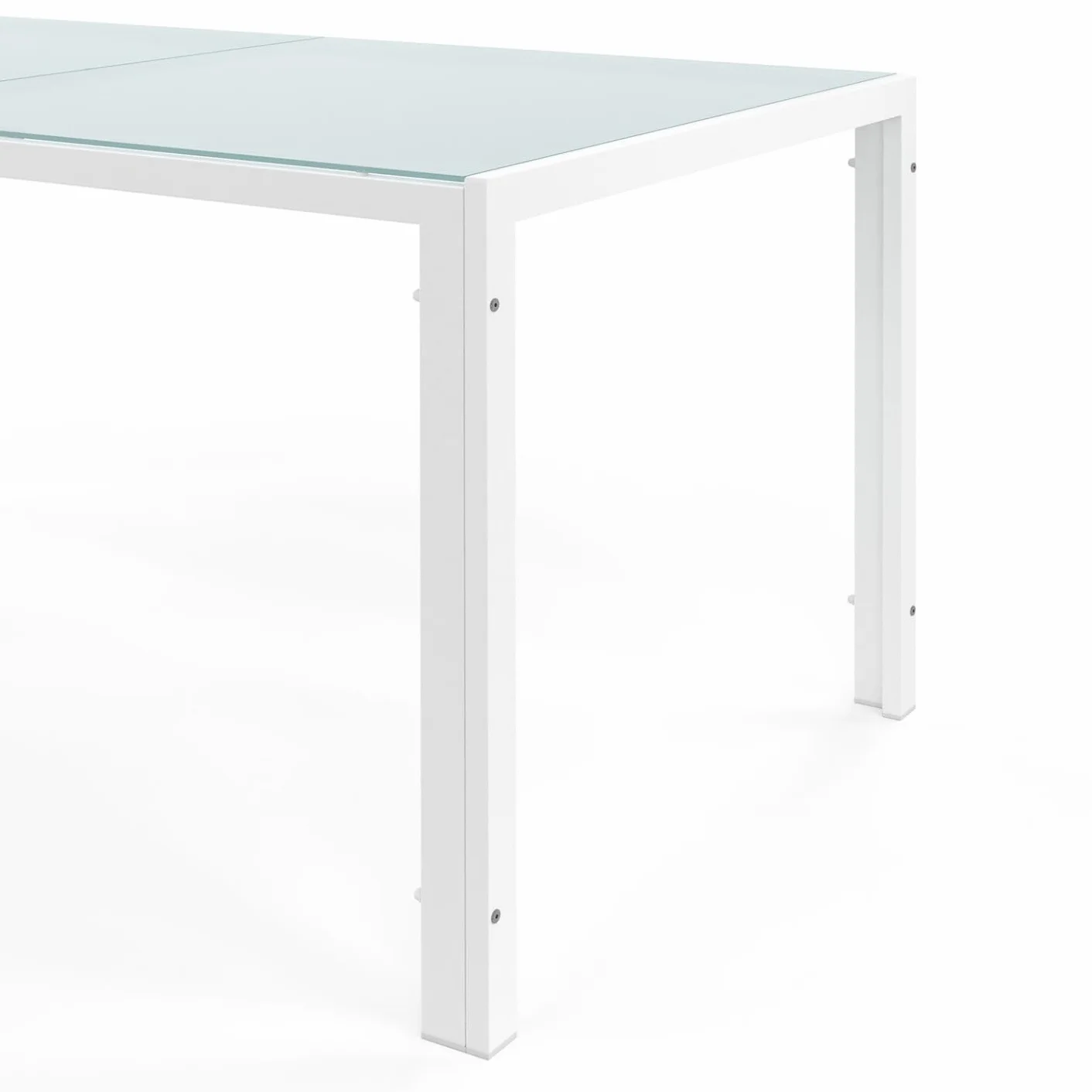 IDMarket Salon de Jardin Madrid Table 150 cm 6 Chaises Empilables Blanc Beige