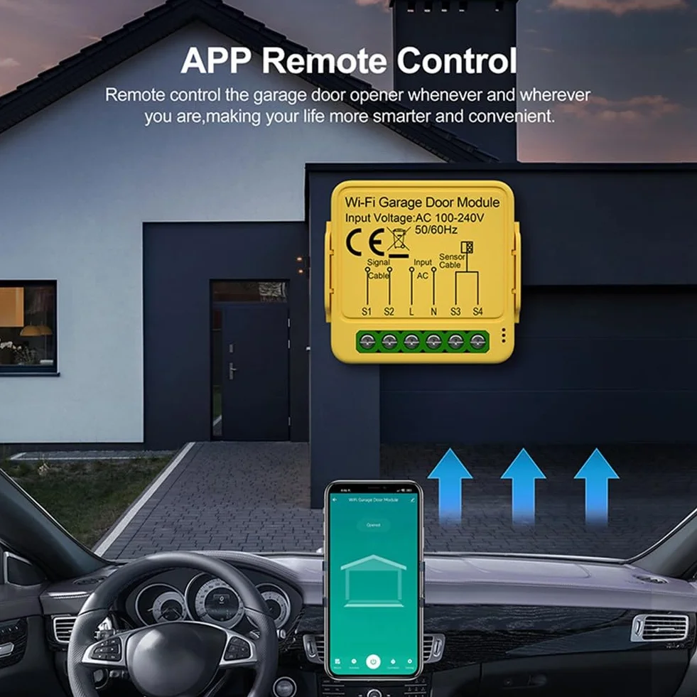 Module de Contrôleur D'Ouvre-Porte de Garage Tuya, Commutateur de Télécommande, Application Smart Life, Fonctionne avec Alexa Home Assistant Wifi