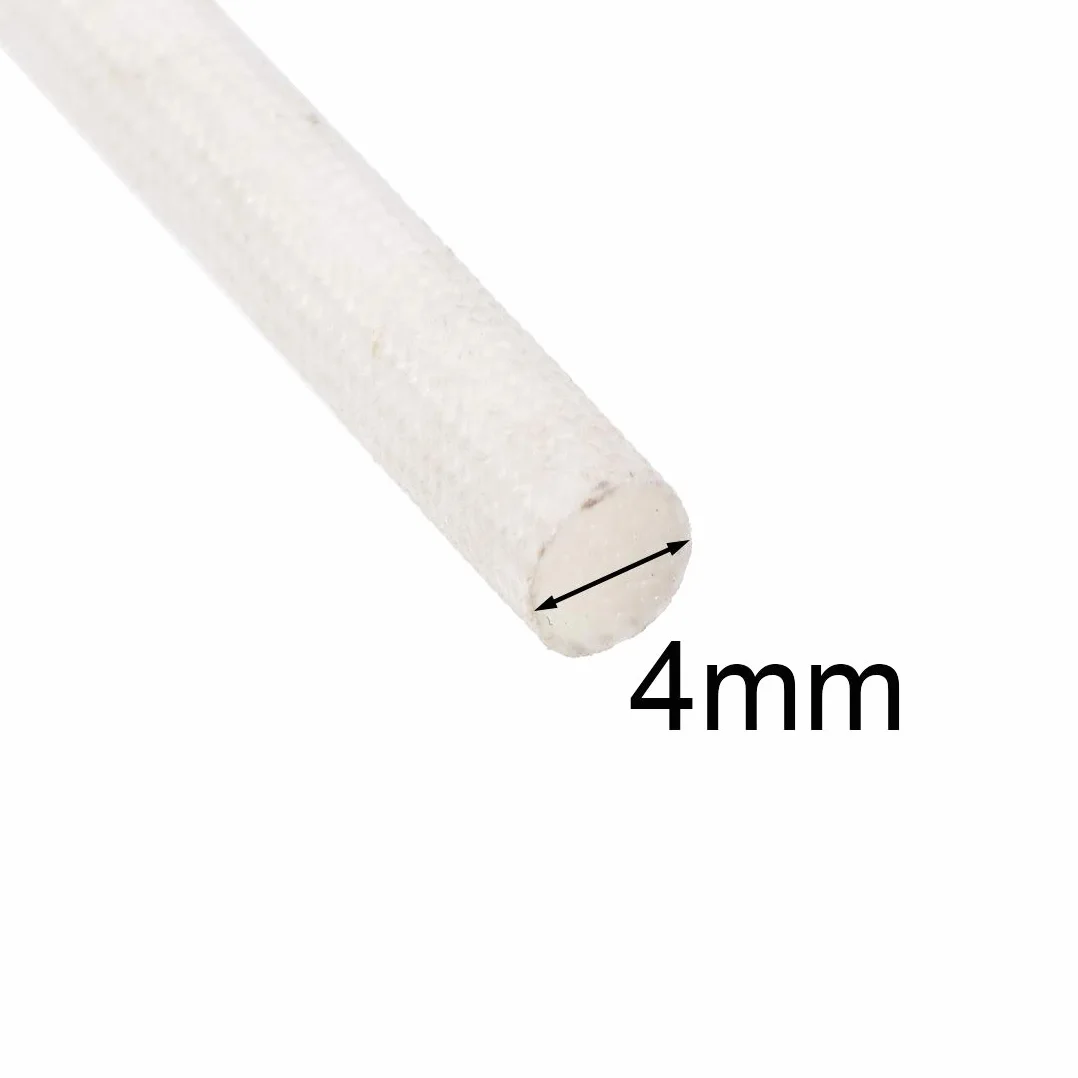 sourcing map Gaine Isolation Tresse 9.8Pied-4mm Haute Température Silicone Fibre Verre Manchon Blanc