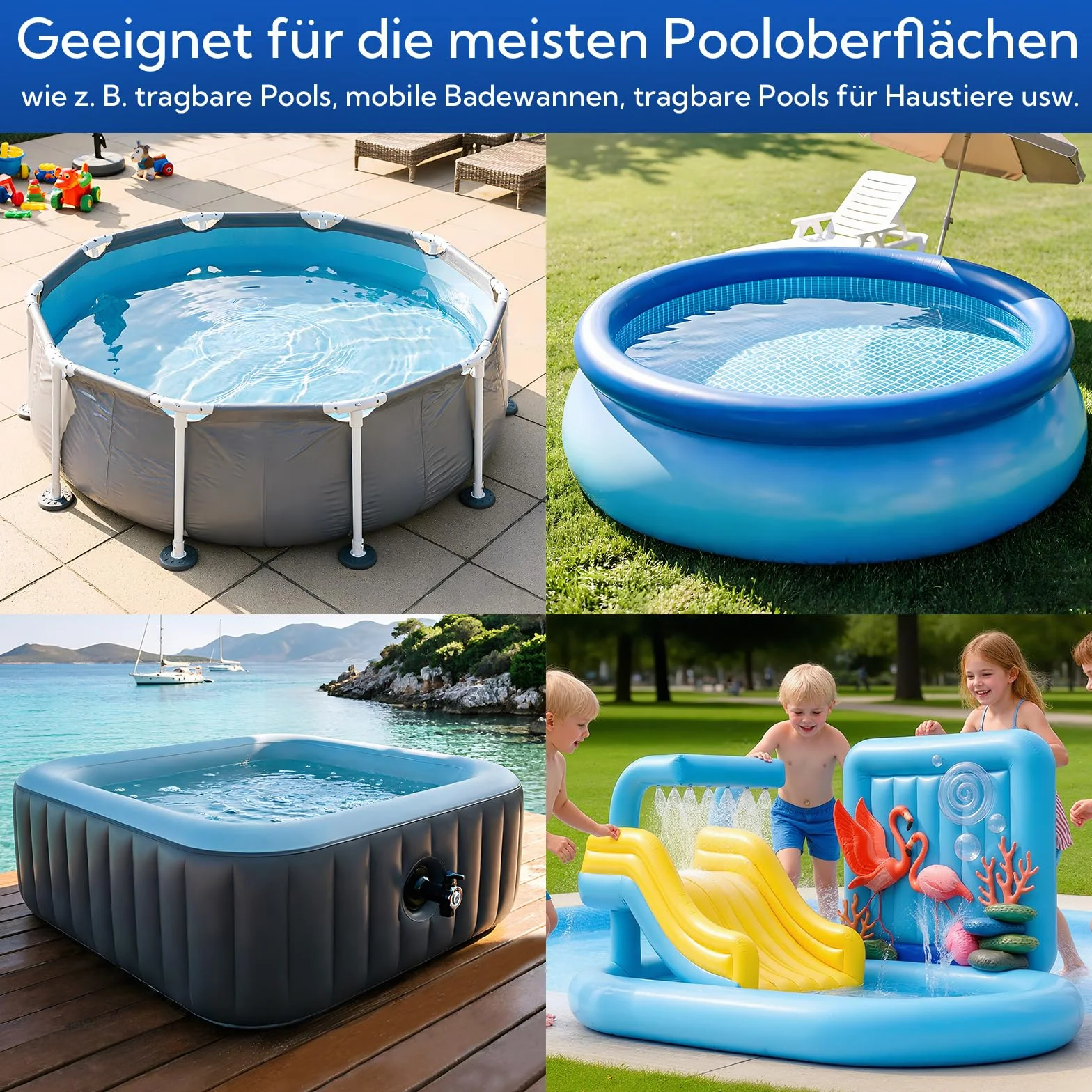 Kit Réparation Piscine Étanche PVC 10cm x 350cm, Ruban Adhésif Transparent pour Piscine, Spa et Matelas Gonflable