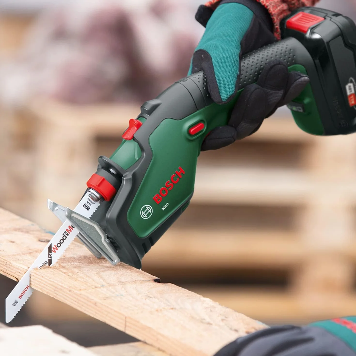 Bosch Elagueur sans fil - Keo (sans batterie, système 18V, diamètre de coupe 80 mm, avec lame de précision de fabrication suisse pour bois, dans emballage carton)