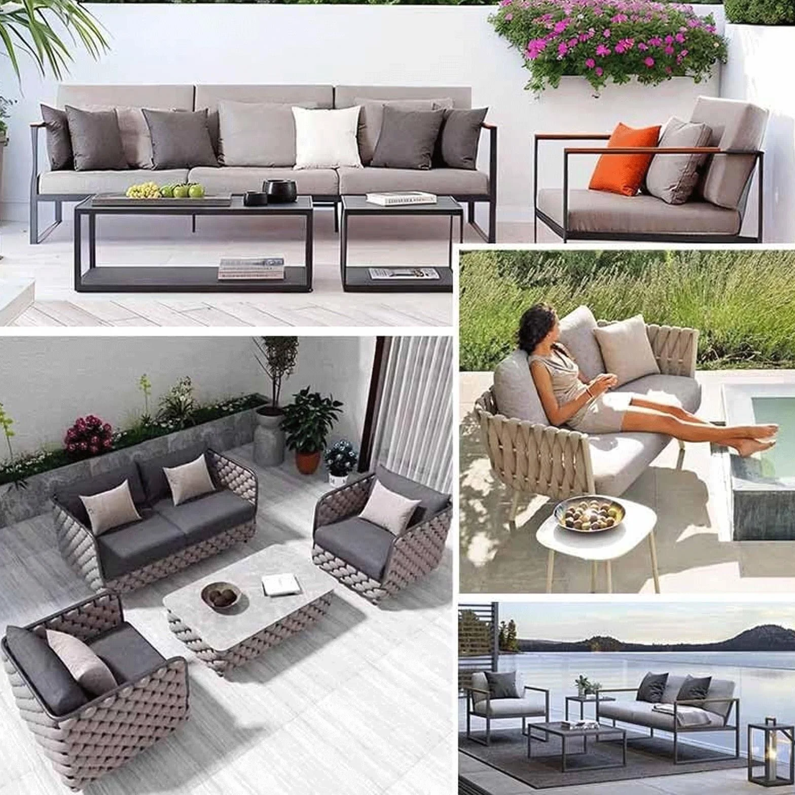 Housse de Coussin 60x60/45x45/50x50cm Exterieur Impermeable pour Salon de Jardin
