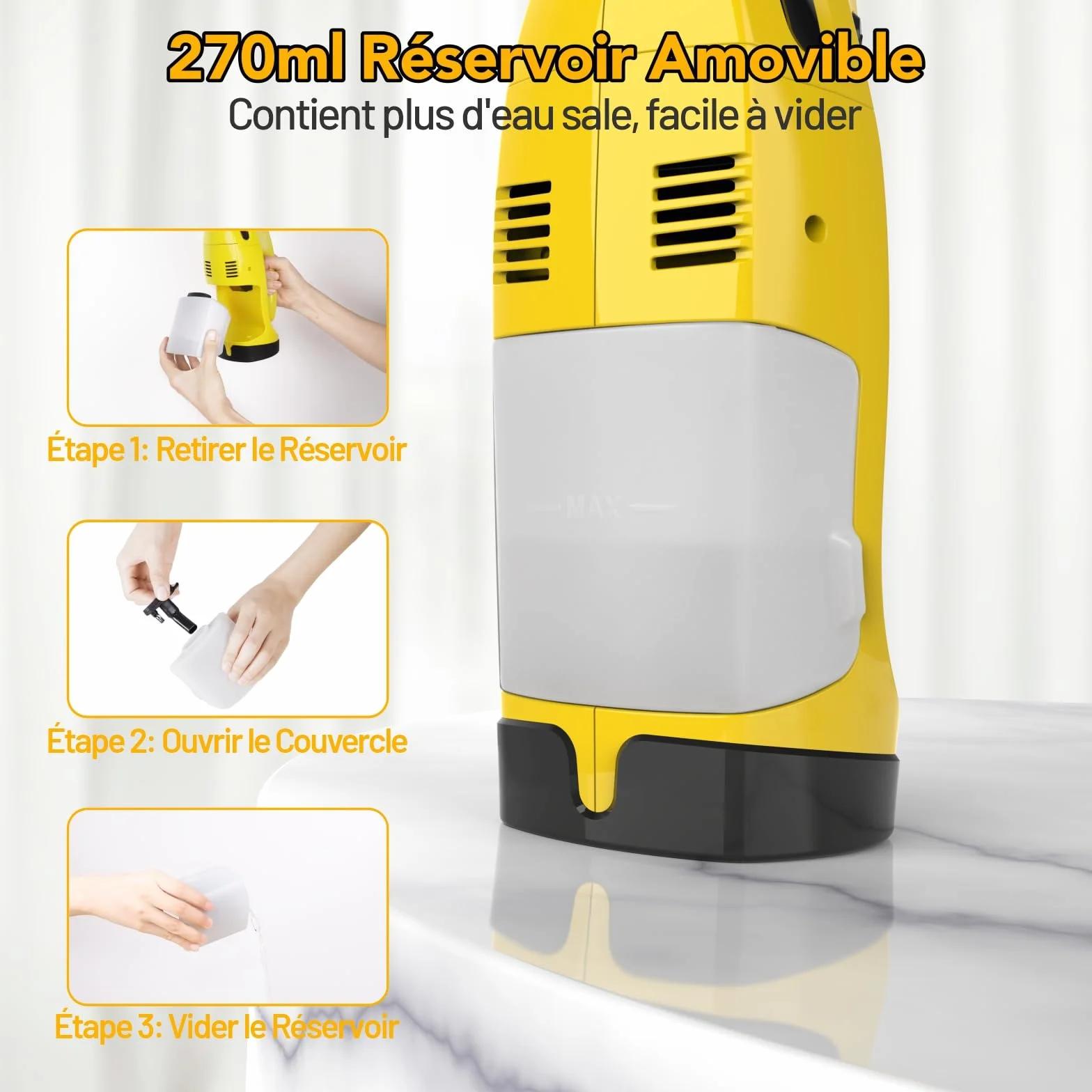Nettoyeur de Vitres Aspirateur de fenêtre Rechargeable avec Lames de raclette de 28 cm et 17 cm, Ensemble d'aspirateur de vitres pour Nettoyer Les vitres, Les Portes de Douche, Les miroirs