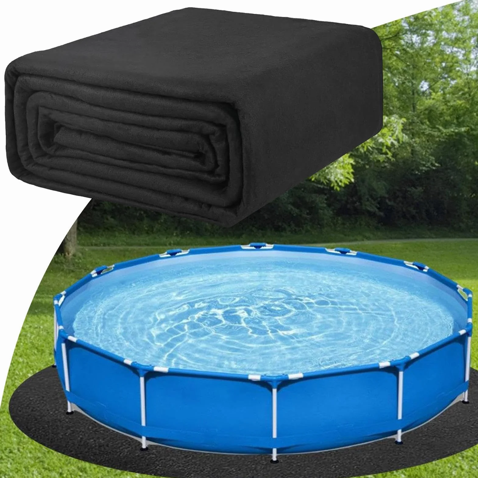 Tapis de piscine épais avec couche de protection haute performance prédécoupé