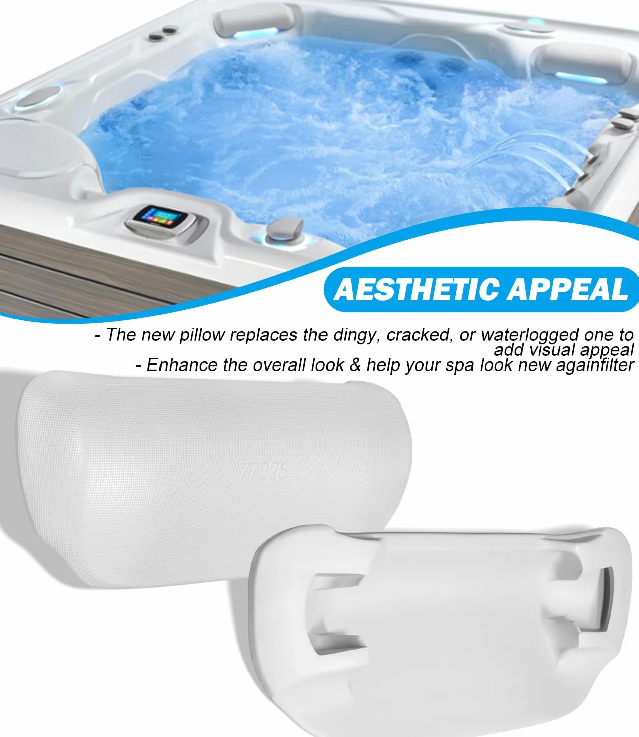 Oreillers de Rechange pour Spa Hot Spring Highlife Collection, Appui-tête Gris Froid