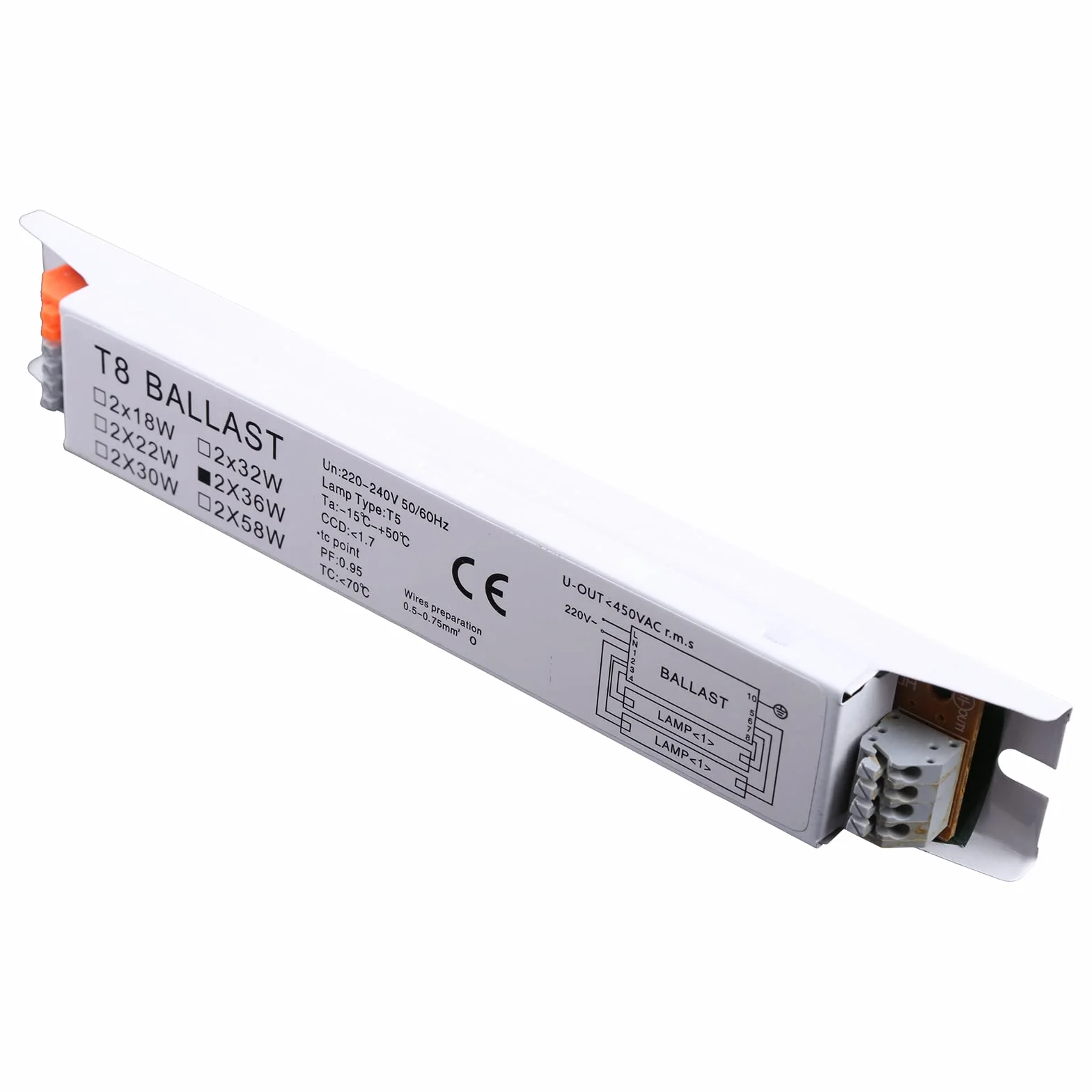 220-240V AC 2x36W Large Tension T8 Ballast Électronique Lampe Fluorescente Ballasts Ballasts Électroniques