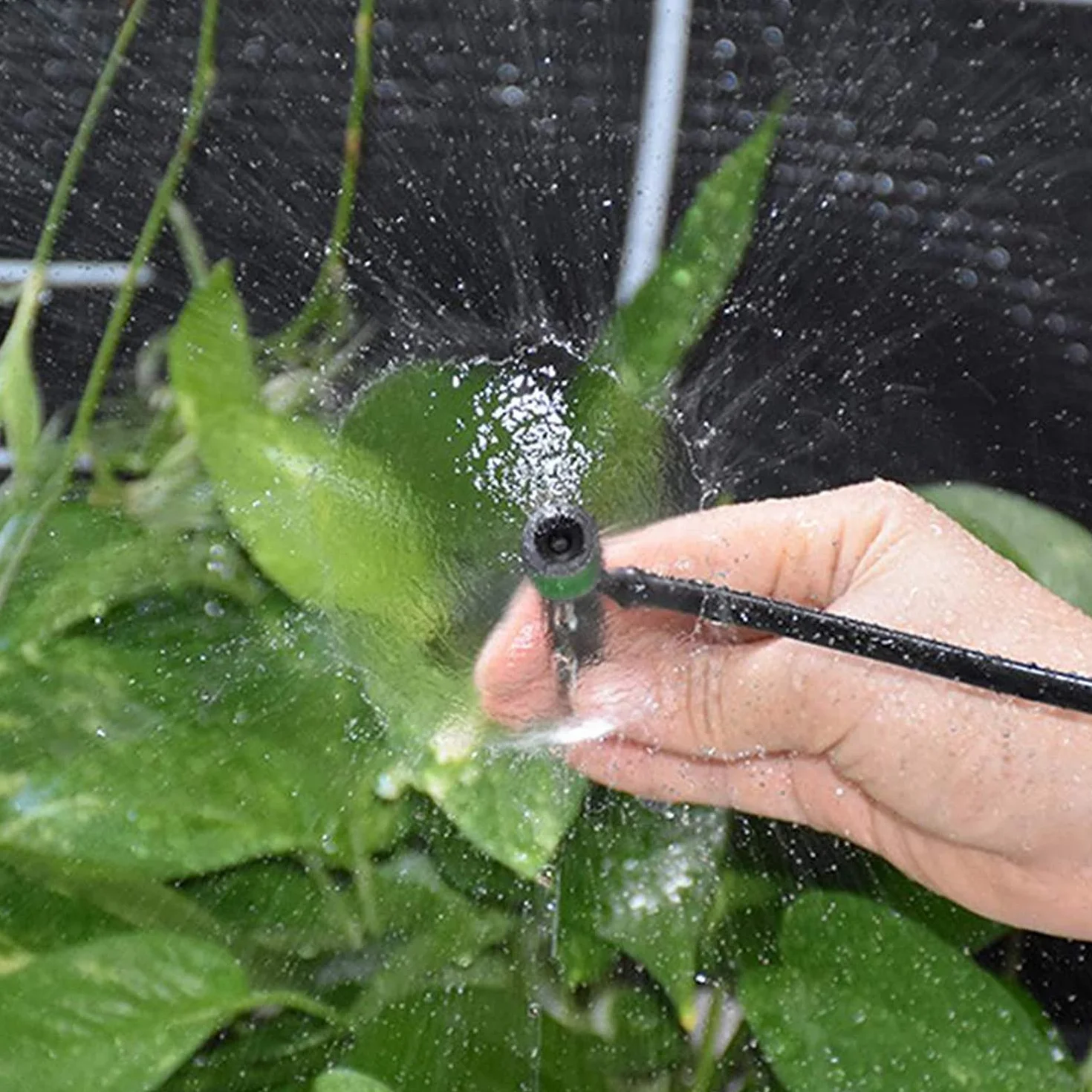 Goutteur d'irrigation 360° réglable, 100 pièces, micro arroseur pour tube 1/4" (4-6mm), pour jardin serre pelouse