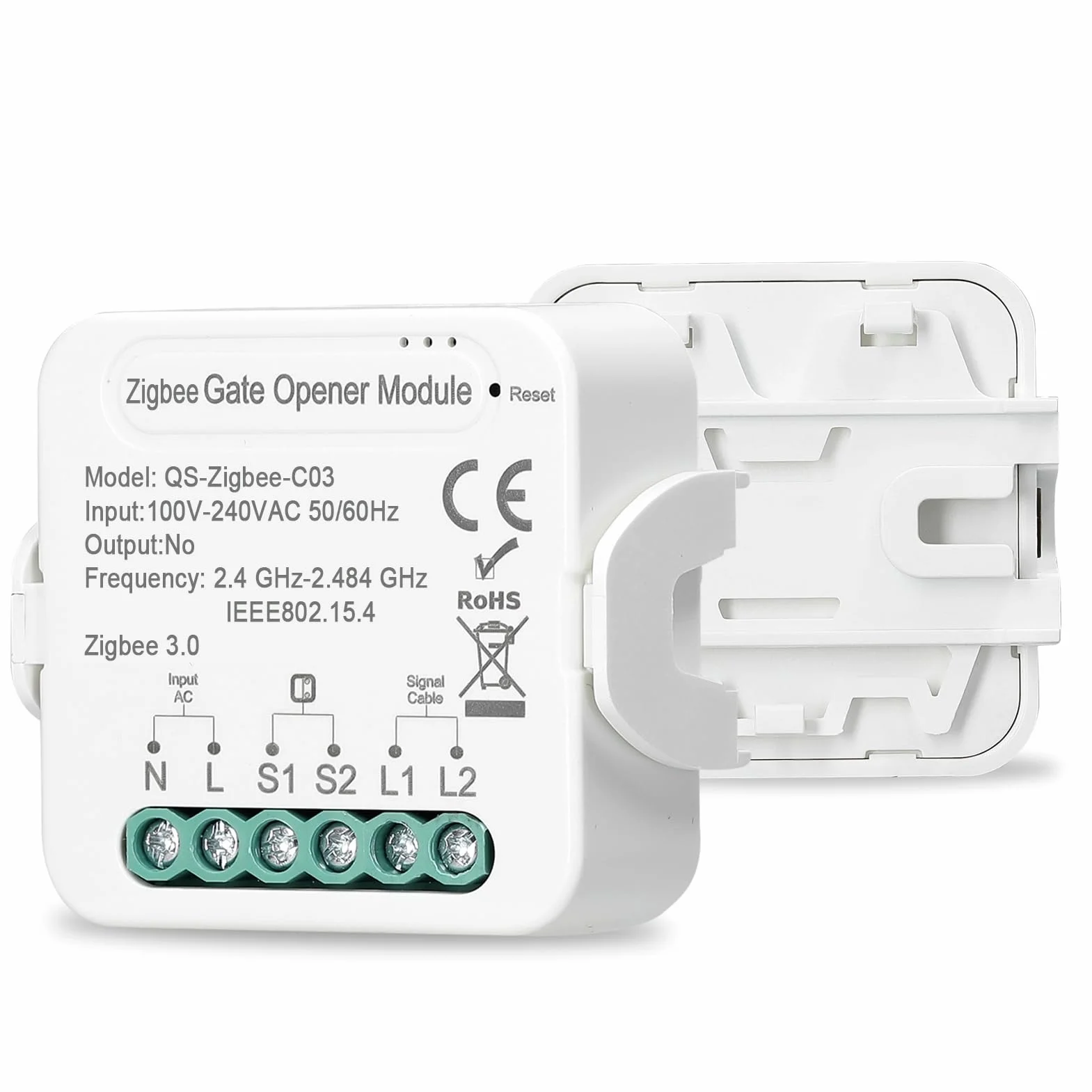 Jemora Ouvre-porte Tuya ZigBee, ouvre-porte de garage intelligent, contrôleur de téléphone portable, contrôle à distance par application, compatible avec Home pour la commande vocale
