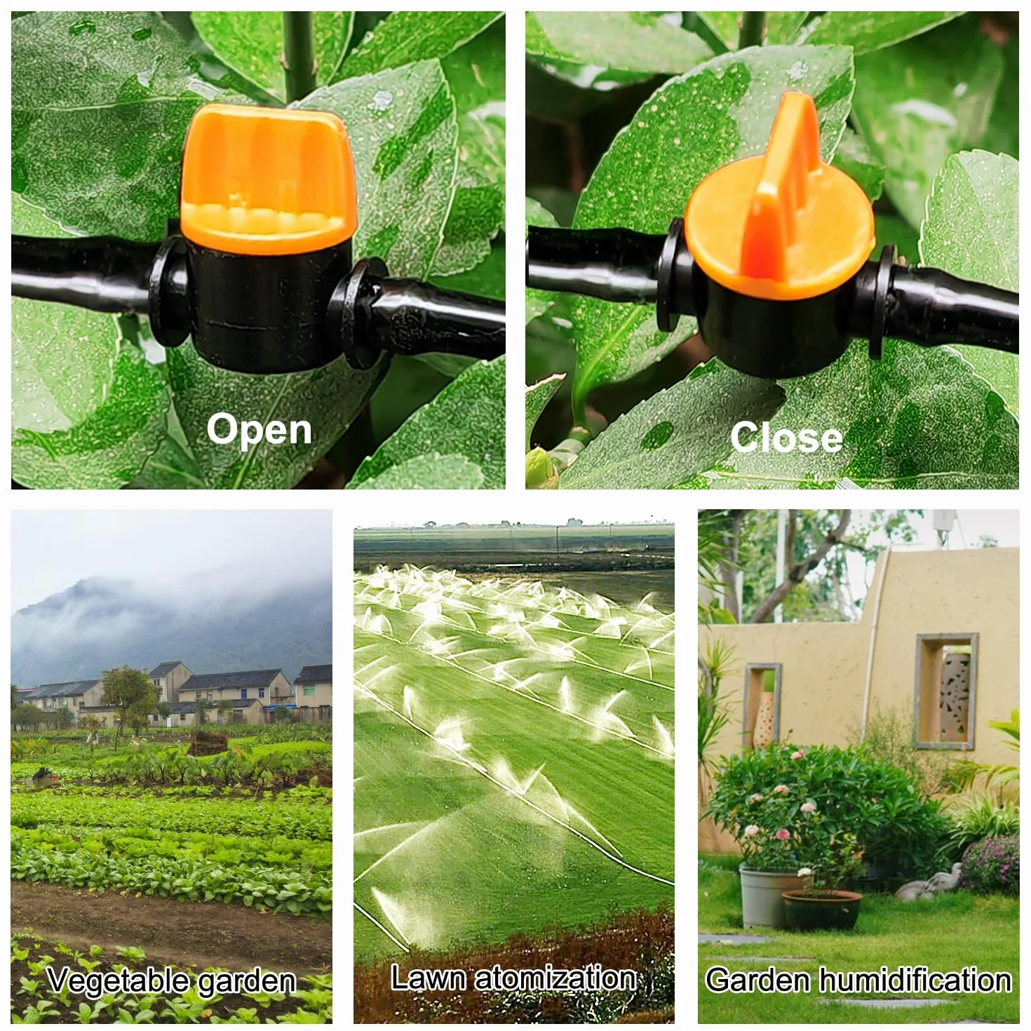 Kit d'irrigation goutte 55 pièces 4/6 mm 5m tuyau irrigation avec raccords cannelés droits connecteurs T bouchons extrémité