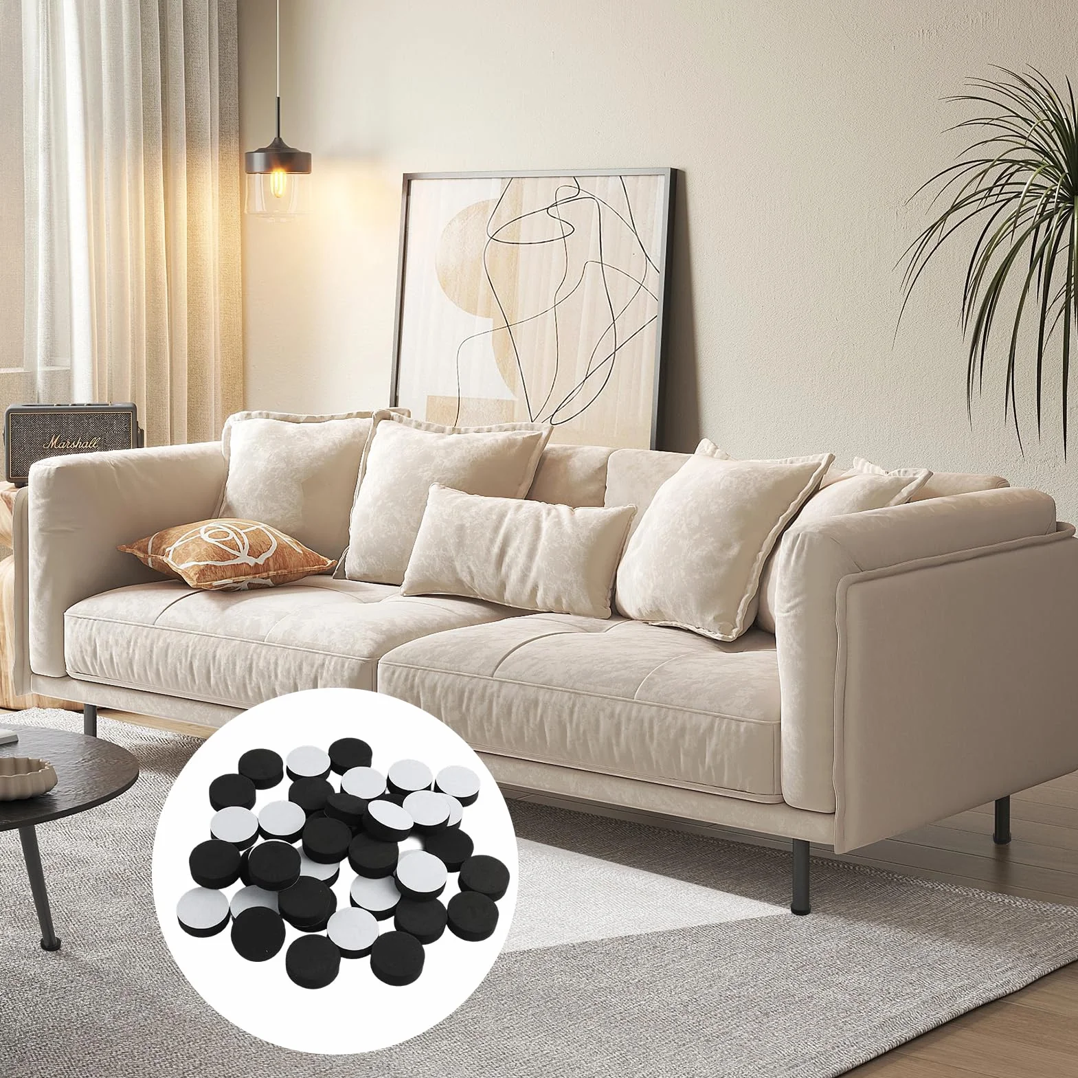 Pied Pot de Fleur Invisible 40 PCS, Élément Antidérapant Élévateur de Pot avec Capillary Felt Pad pour Drainage Protection Sol Intérieur Extérieur