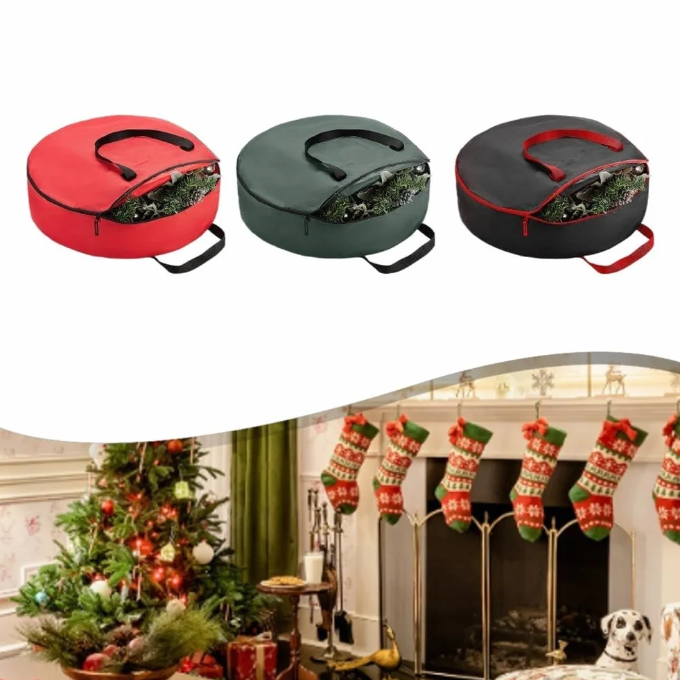 Sac de rangement de Noël étanche poussière pliable 76 cm vert