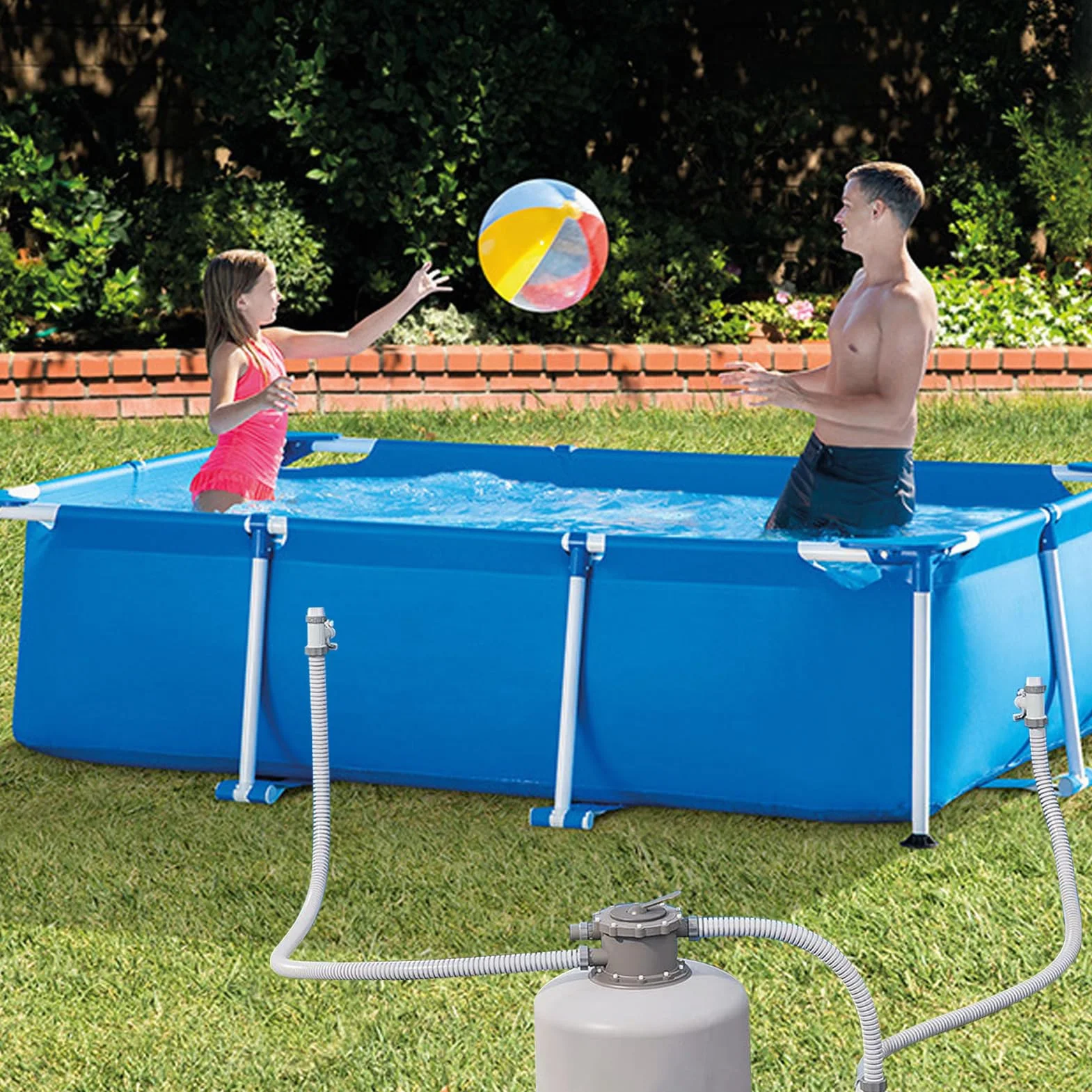 Robinet de Piscine 2 en 1 Valve à Piston Pièces de Rechange Accessoire Intex Bestway Coleman Robinet d'Arrêt Piscine Hors Sol