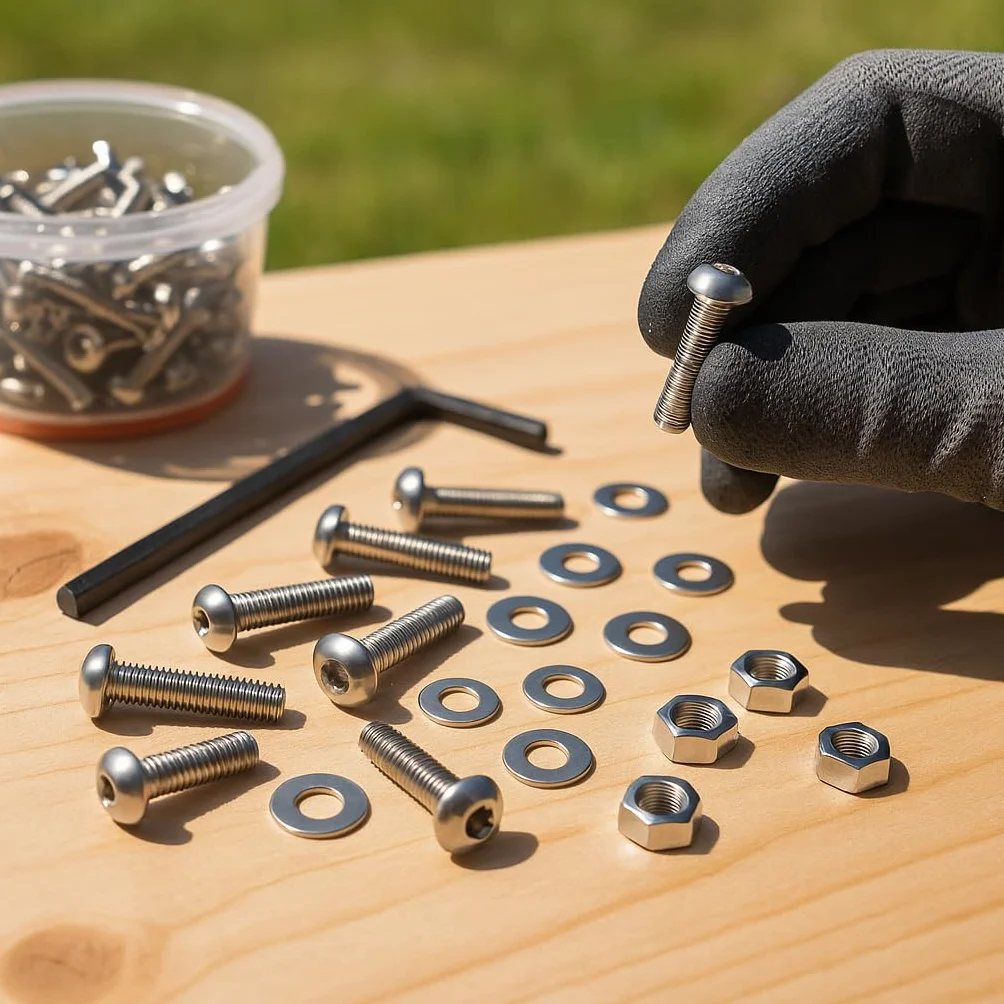 Vis INOX M8x20 mm tête bombée BTR Ø 8x20 mm | Vis cylindrique M8 x 20 mm BHC à 6 pans creux (clé allen) | Acier Inoxydable A2-70 (V2A/304) | DIN ISO 7380-1 : LOT DE 5 Pcs