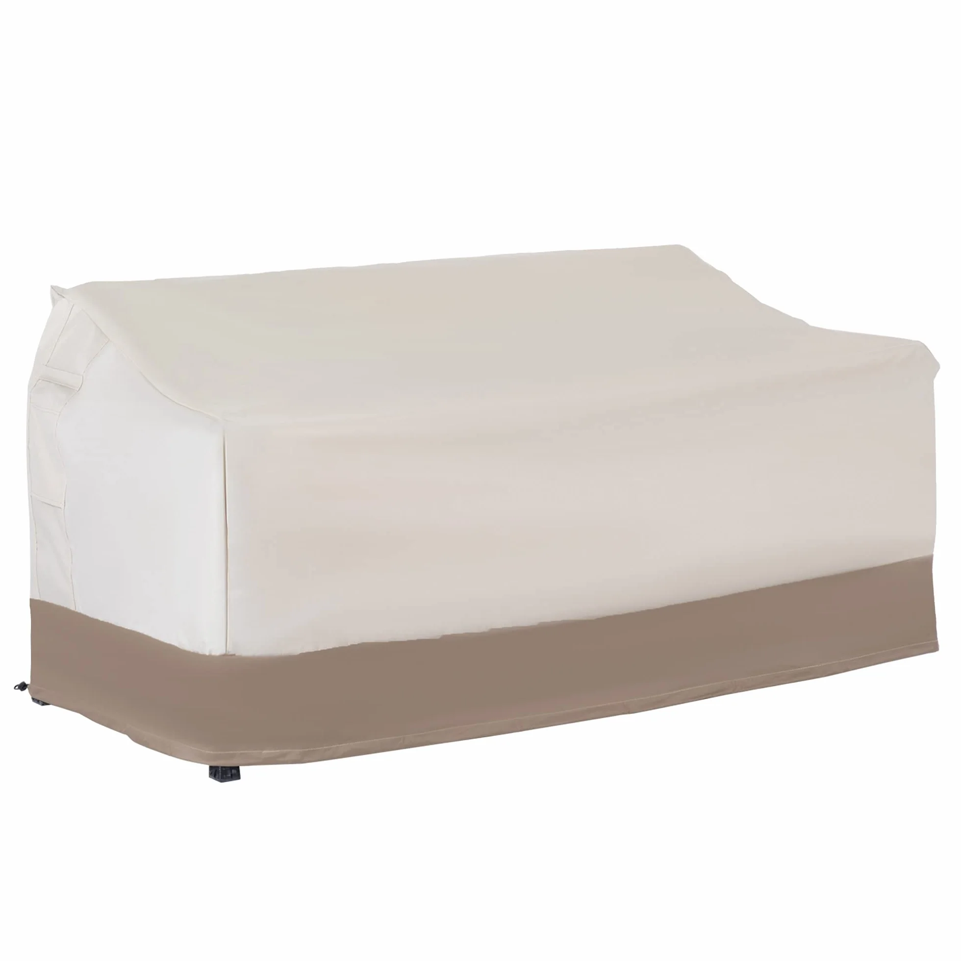 Outsunny Housse de Protection imperméable pour Banc 3 Places 218 x 111 x 63/101 cm Beige/Café