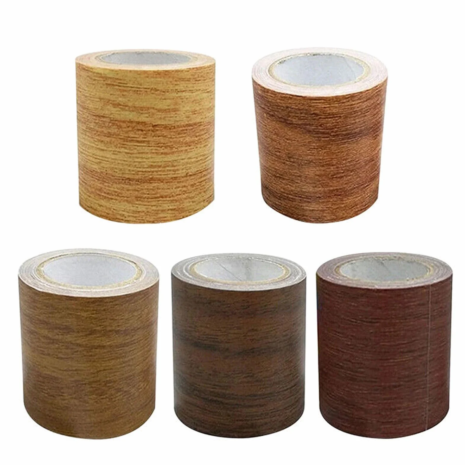 Ruban adhésif aspect bois, 5,37 cm (l) x 4,57 m (L) - Film adhésif aspect bois PE+ chêne rustique pour plinthes souples, portes, bordures, murs, papiers peints, meubles (1, C)