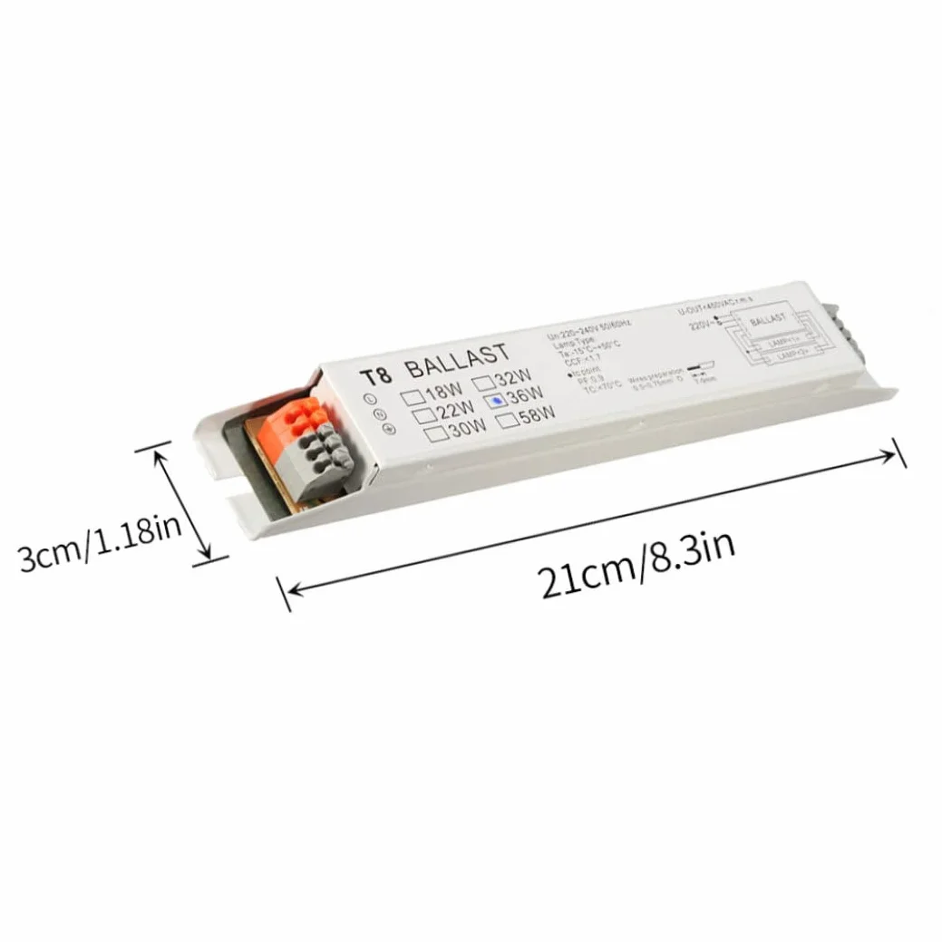 Ballast électronique T8 Tube fluorescent de ballast électronique, 2x36W Tension à large tension lumière fluorescente start de démarrage de la lampe de sauvegarde d'énergie