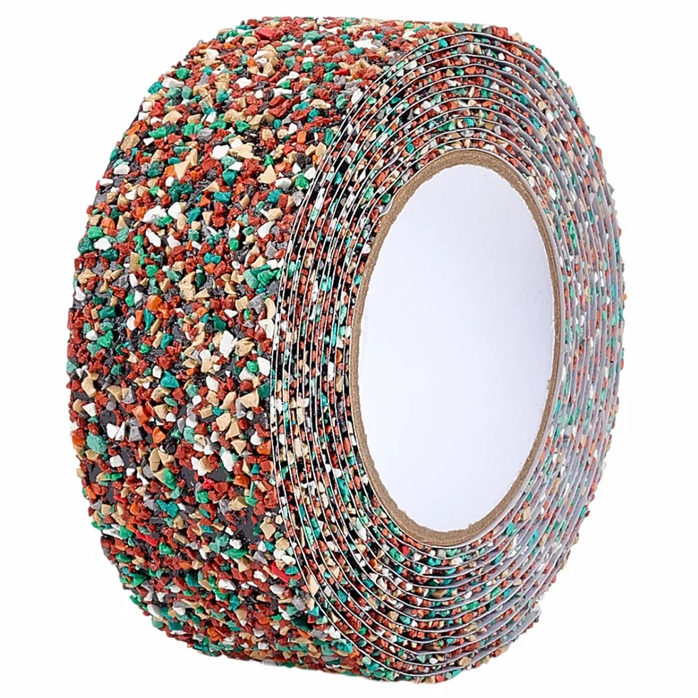 MAYJOYDIY 5m Ruban Antidérapant en Caoutchouc PET Rouge 50mm Ruban adhésif antidérapant Bande en caoutchouc friction Bande antidérapante pour escaliers Escaliers douche Bacs piscine Zones humides