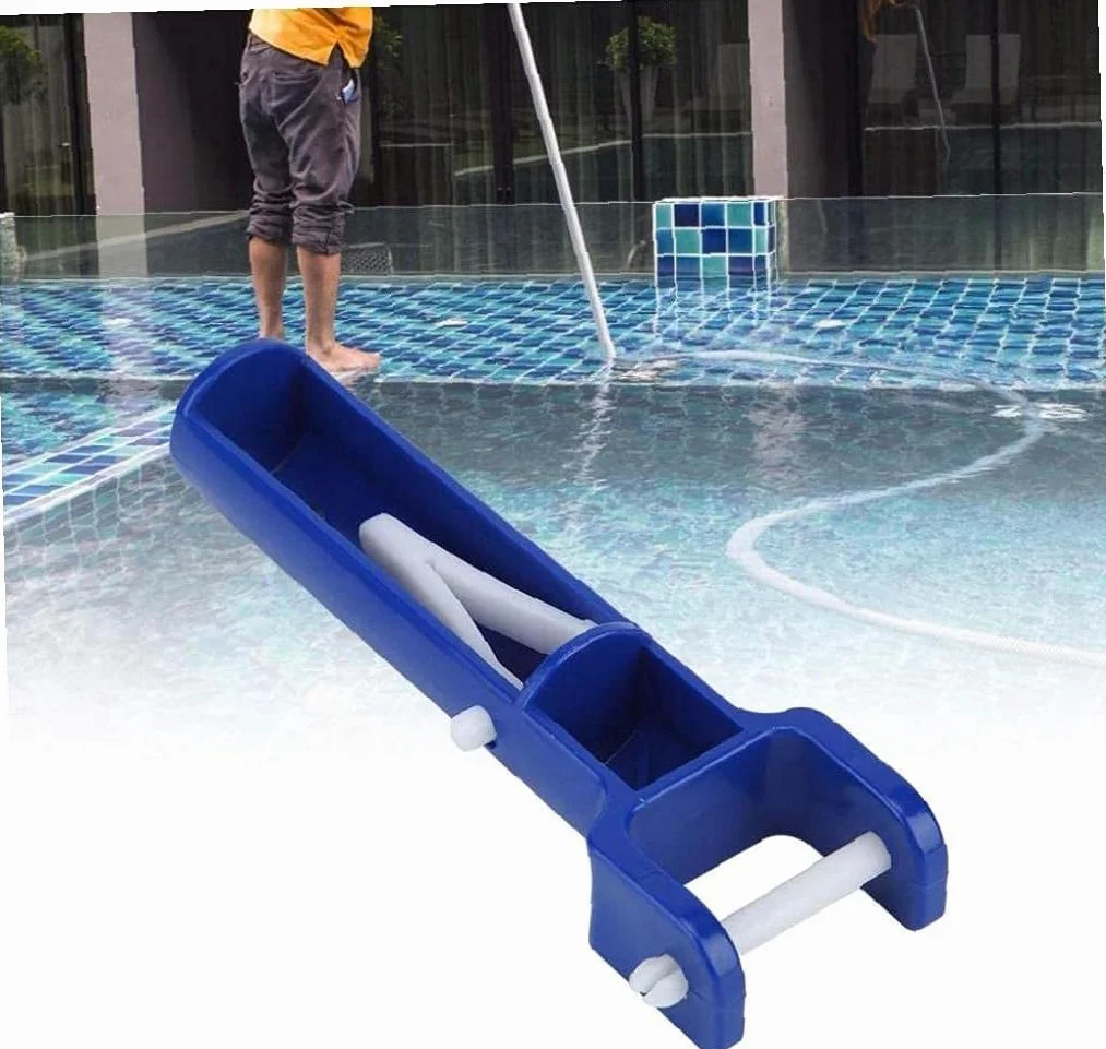 Brosse de Piscine Tête Poignée Rechange Plastique Bleu 2PCS Entretien Nettoyage