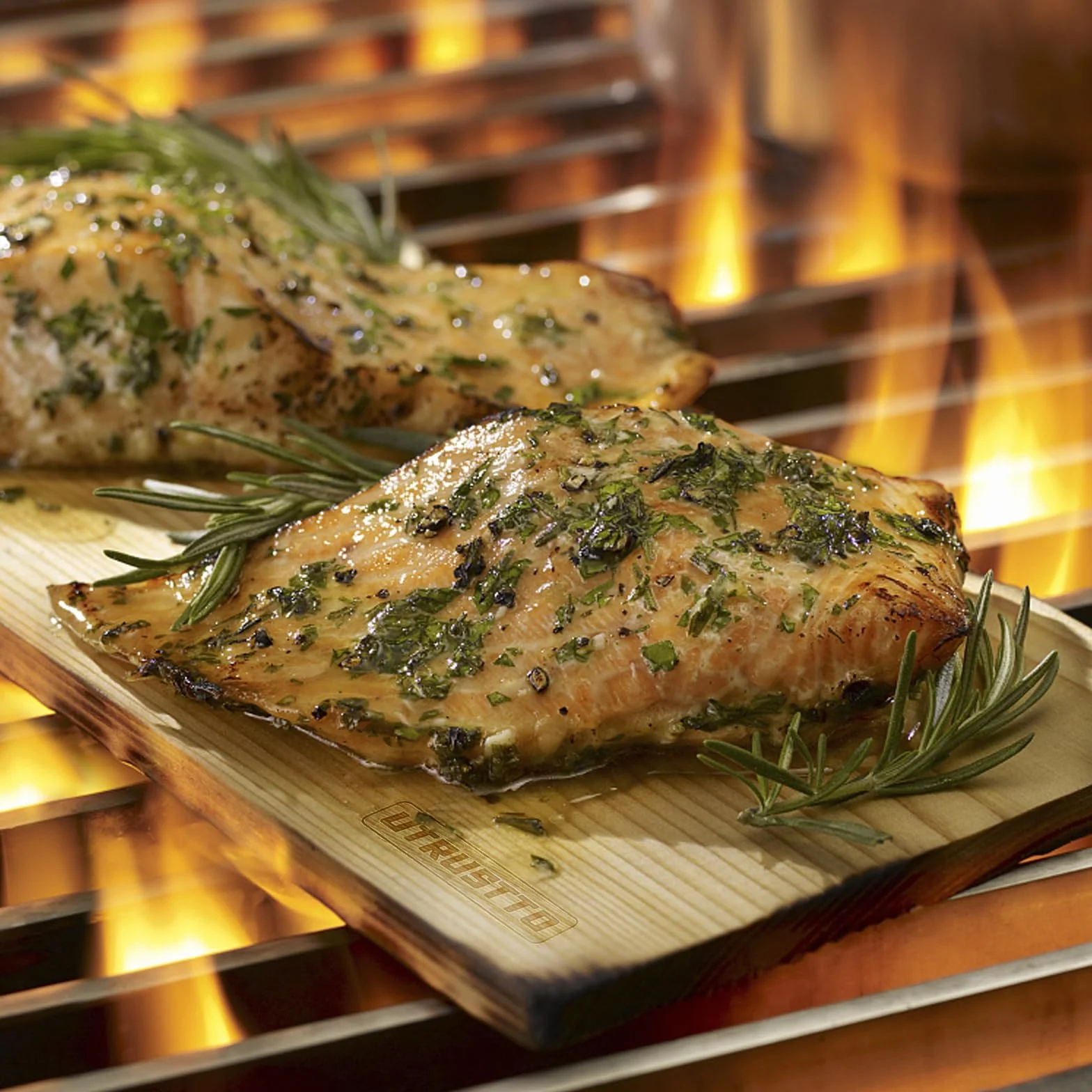 Planches en bois de cèdre pour barbecue - Lot de 2 - Naturel