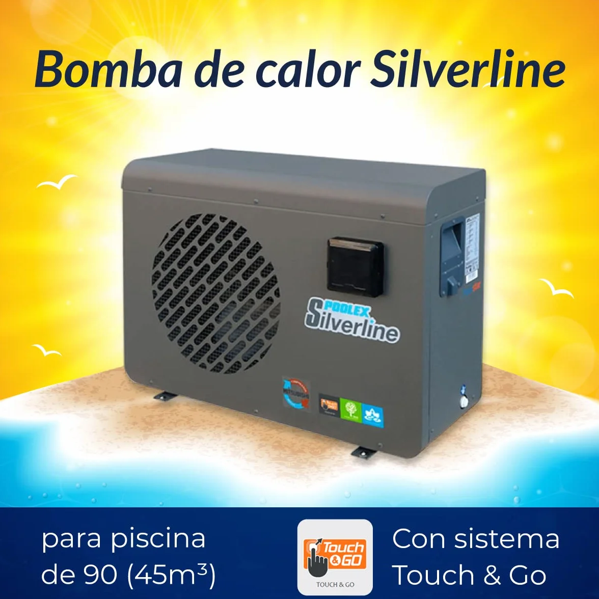 POOLEX PC-SLP090 Silverline 90 Pompe à Chaleur Piscine 9kW 40-50m3