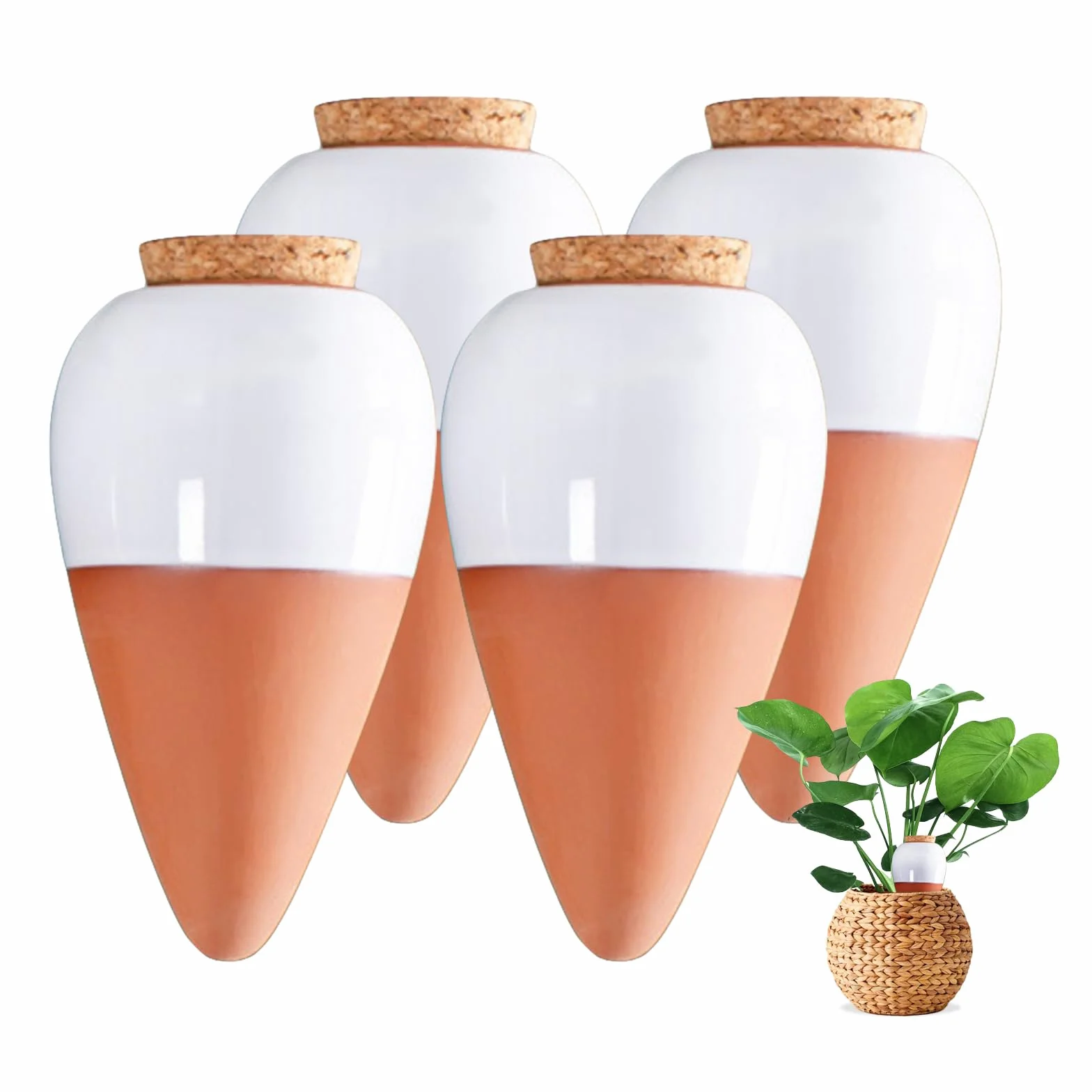 Ollas Terre Cuite à Planter, Arrosage Automatique Écologique pour Plantes Intérieur Extérieur, Système Irrigation Naturel Mini Oyas Terracotta