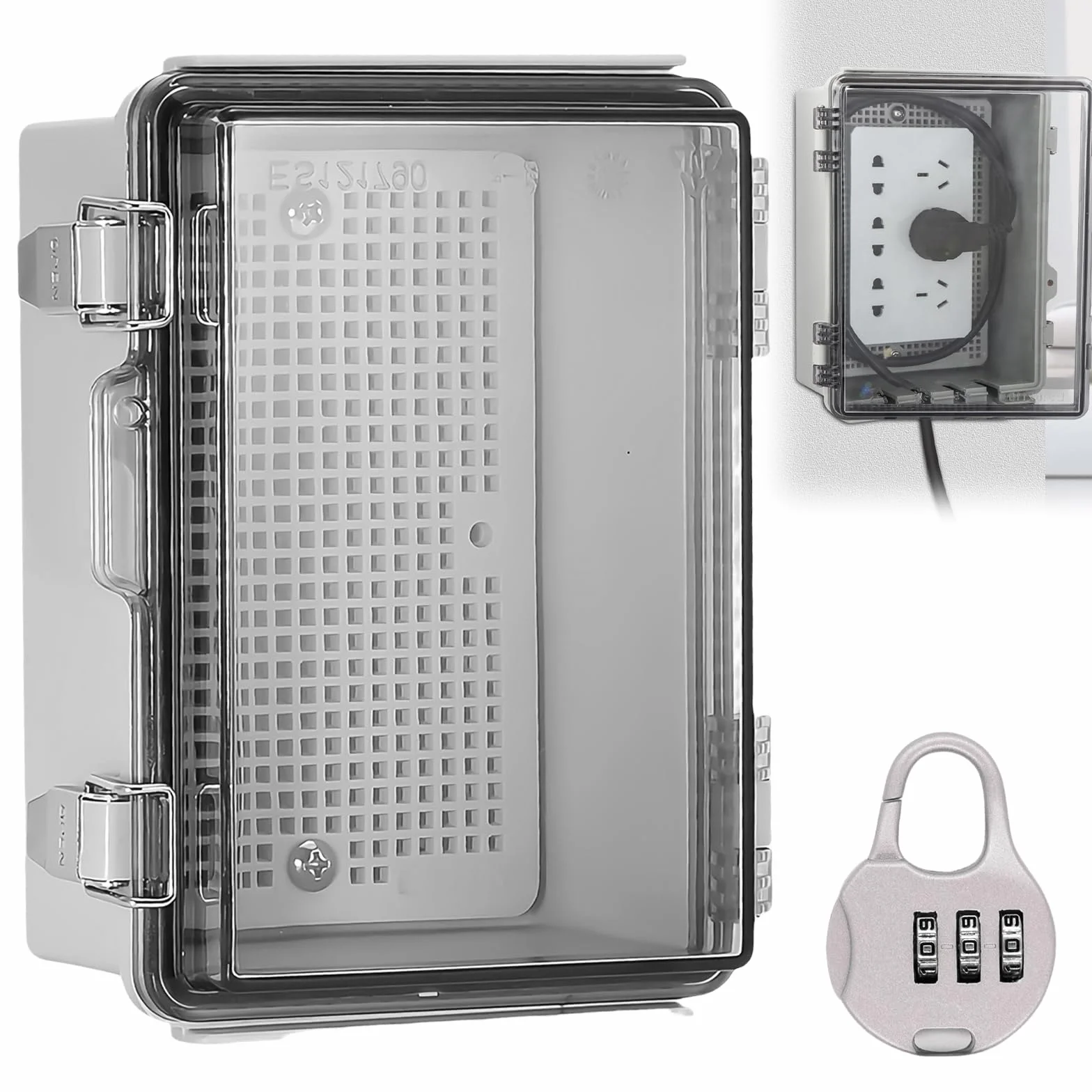 Boîte de jonction étanche IP66 : boîte de distribution en saillie, boîtier de raccordement électrique ABS, boîte de distribution extérieure, armoire de commande transparente extérieure avec