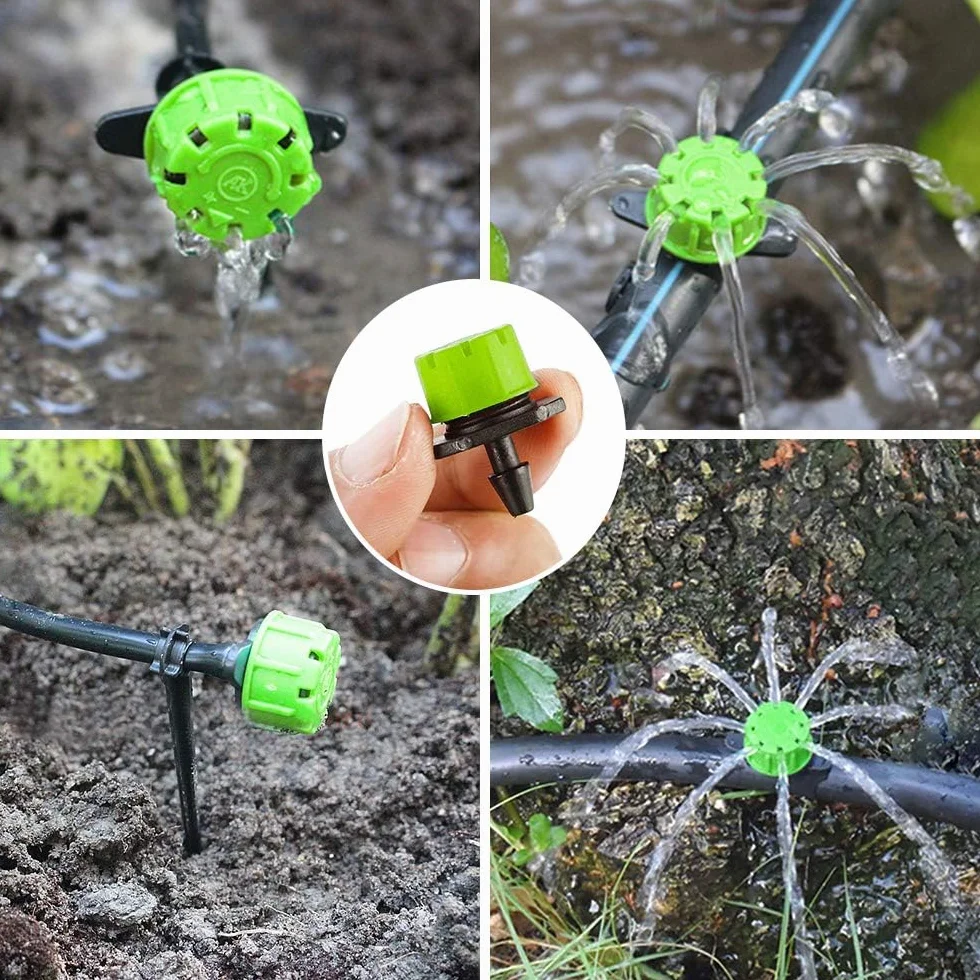 Kalolary Goutteur Irrigation 200Pcs 1/4" réglables Goutte à Goutte Jardin Potager