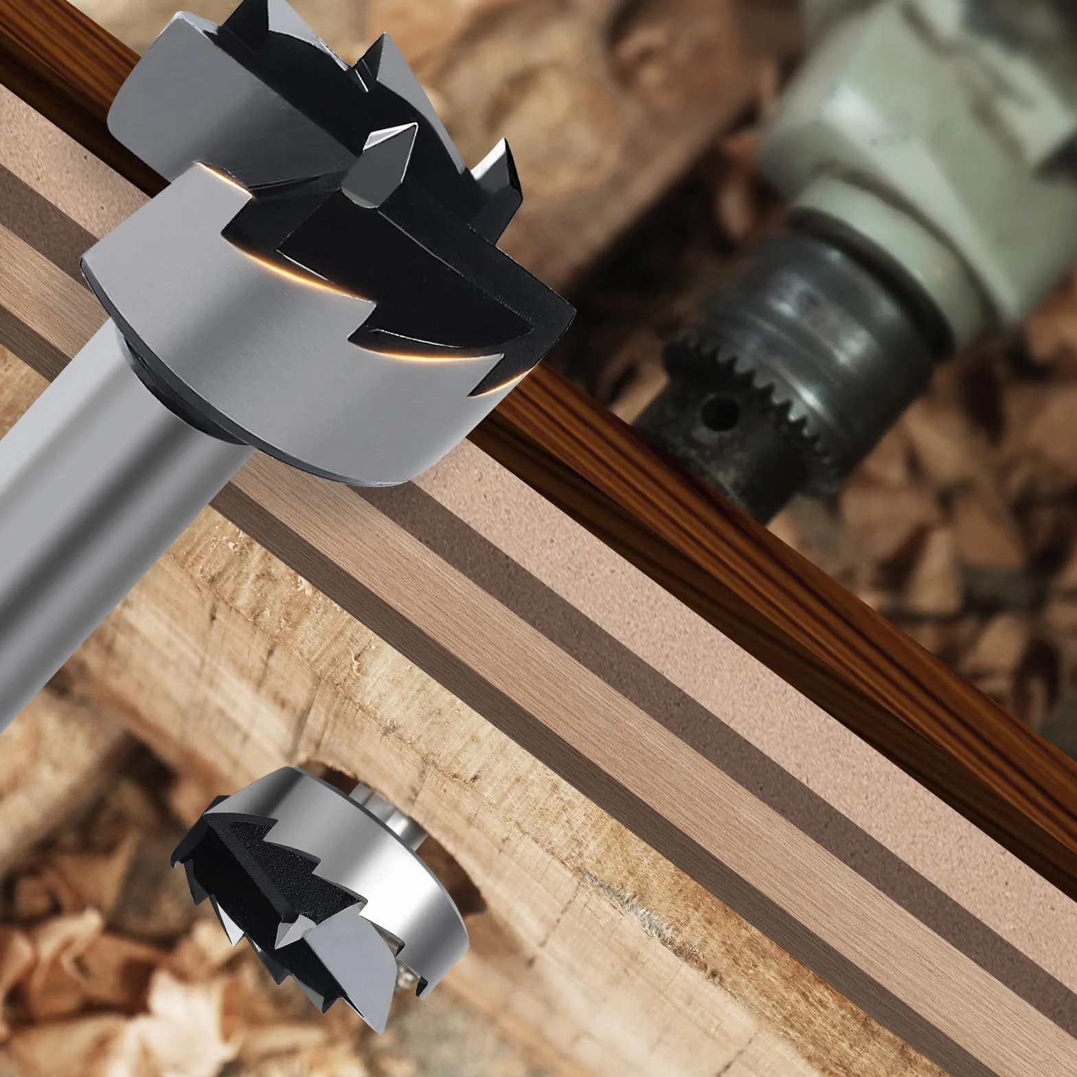Mèche Forstner 50 mm pour bois, mèches Forstner diamètre 50 mm, longueur 90 mm avec tige hexagonale de 8 mm