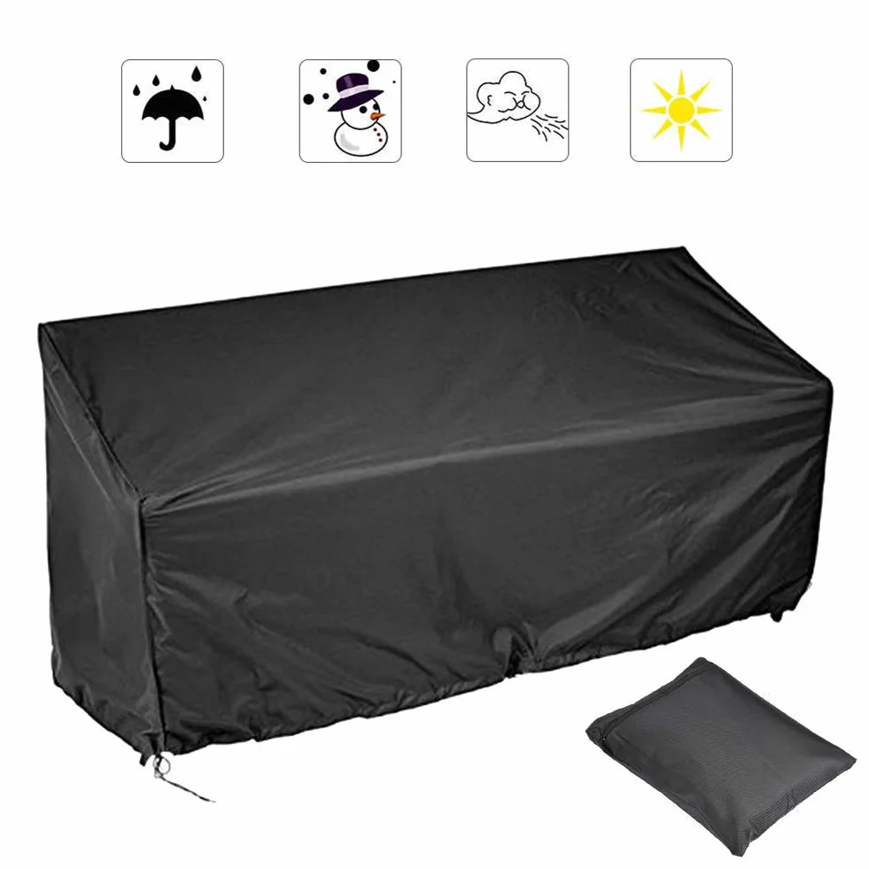 Housse de protection pour banc de jardin 2/3/4 places imperméable anti-UV avec cordon de serrage