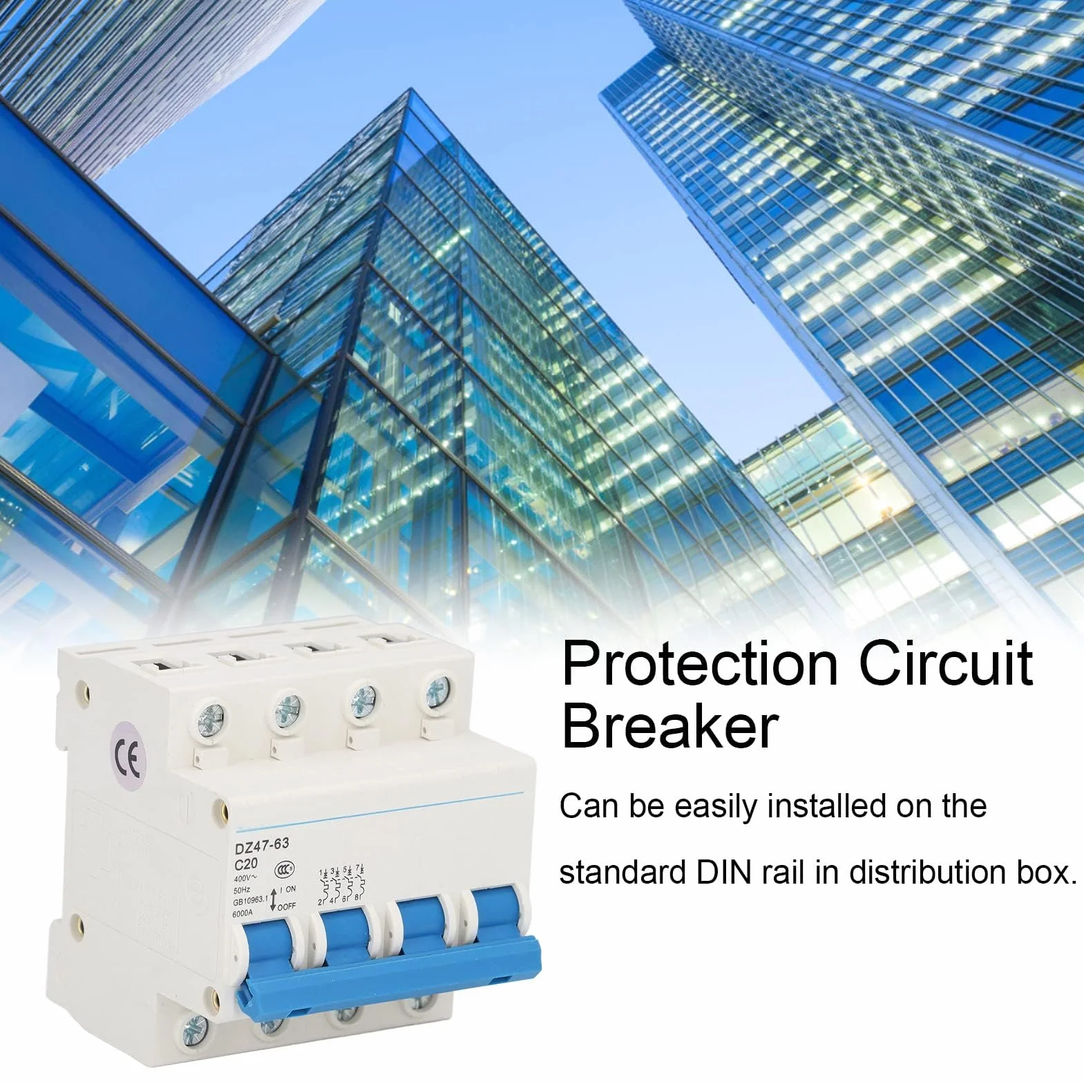 4P Miniature Disjoncteur Maison Disjoncteur Protection DIN Rail Mount Protection Surcharge pour La Maison 400V 20A