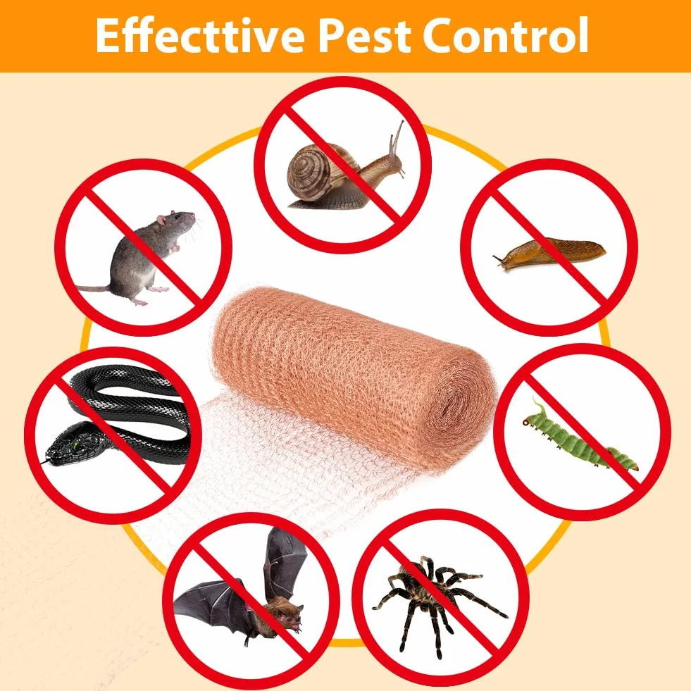 Grillage Anti Rongeur en Cuivre 3Mx12.7CM OFFCUP 2pcs Protection Jardin