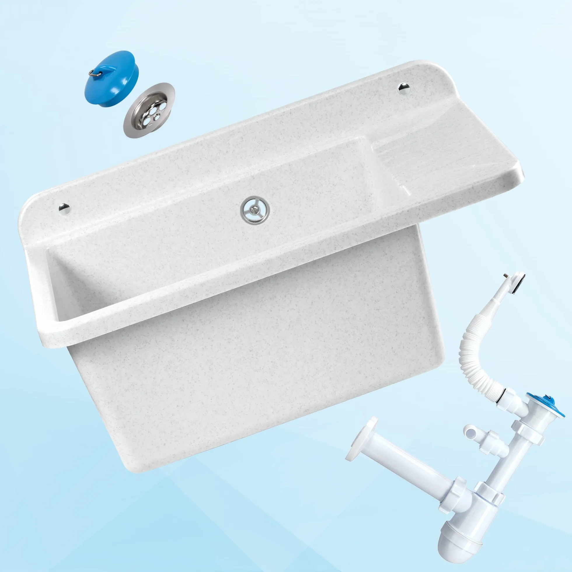 KADAX GOSPO Évier en polypropylène 50,5 x 34 x 26,5 cm - Blanc