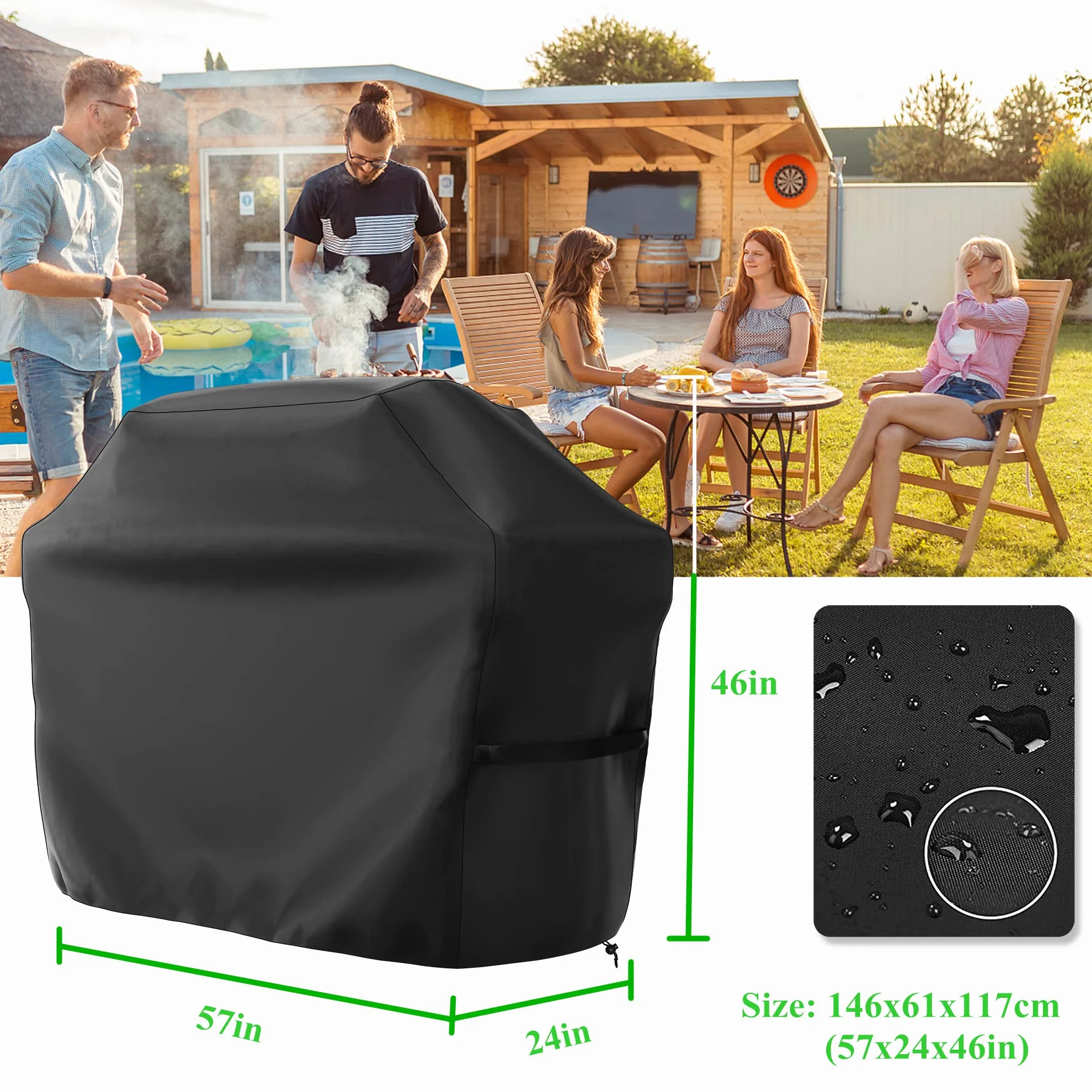 Housse Barbecue Exterieur 145x61x117 cm Bache Plancha