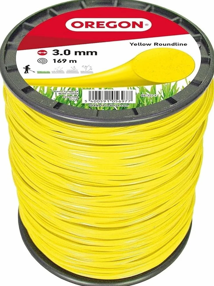 Fil de débroussailleuse Oregon Jaune Rond 3mm 3.0mm x 169m Haute Résistance