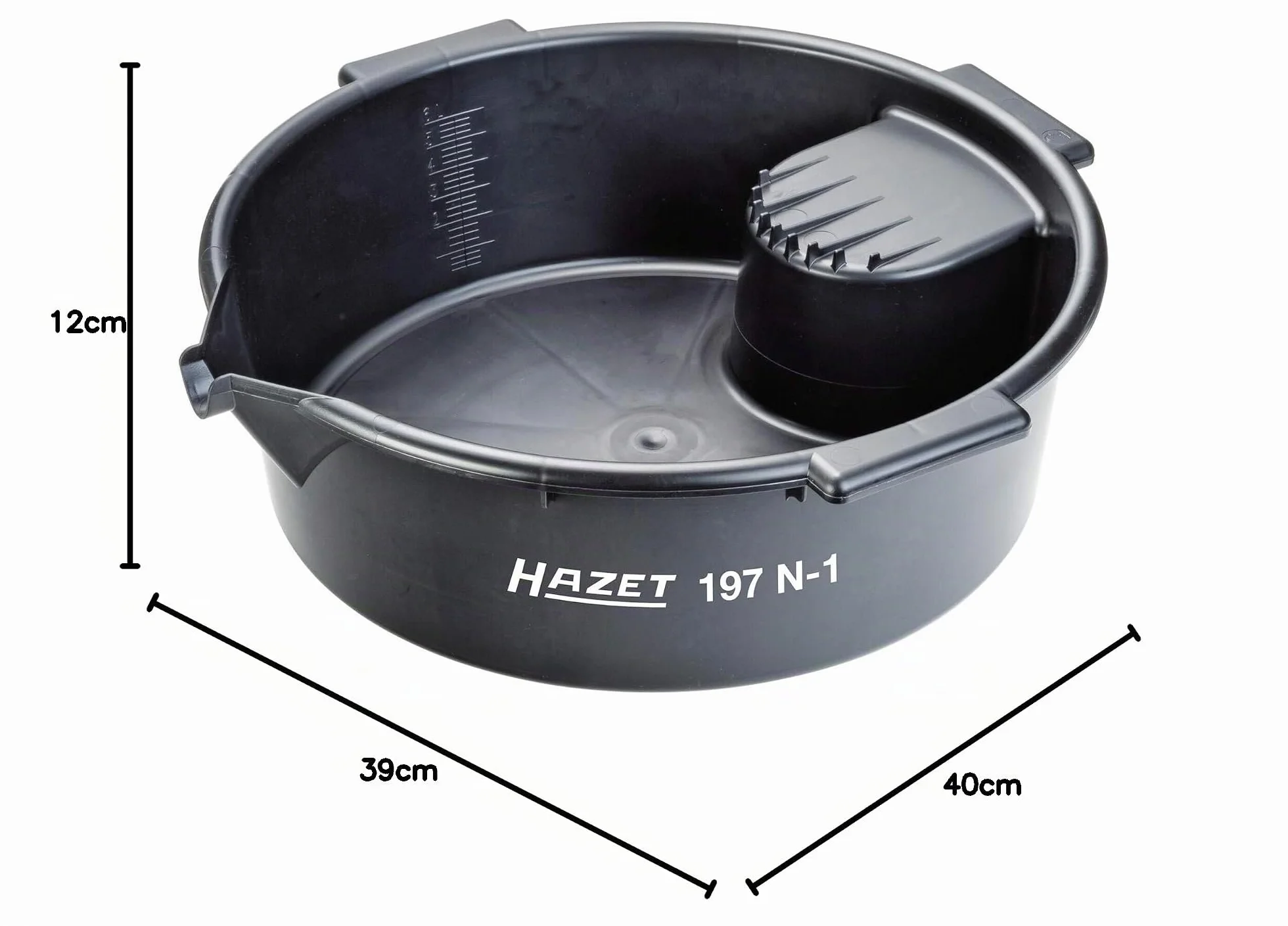HAZET bac polyvalent 197N-1 I bac de récupération d'huile, 6 l, incassable pour une utilisation universelle, égouttoir pratique avec poignées de transport et bec verseur''.
