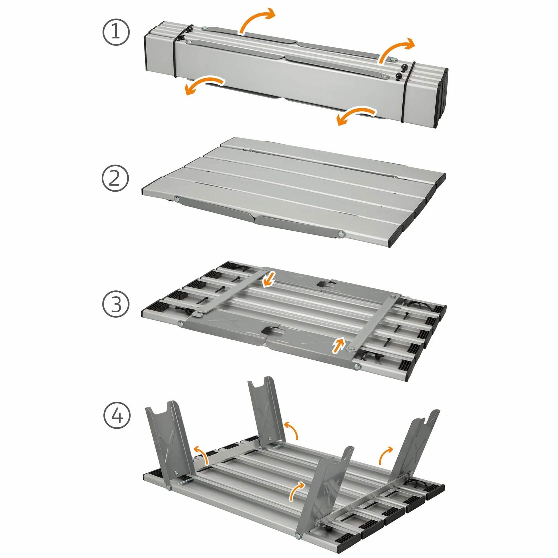 Aktive Table d'appoint Pliable de Camping Argenté