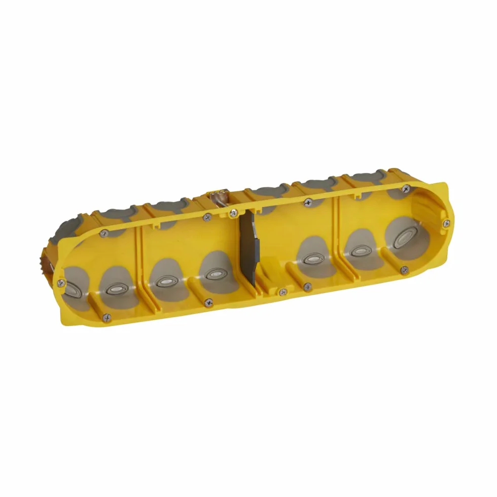 Legrand 080024 Boîte MultiPostes Ecobatibox 4 Postes 8 à 10 Modules, 40mm Profondeur, Jaune