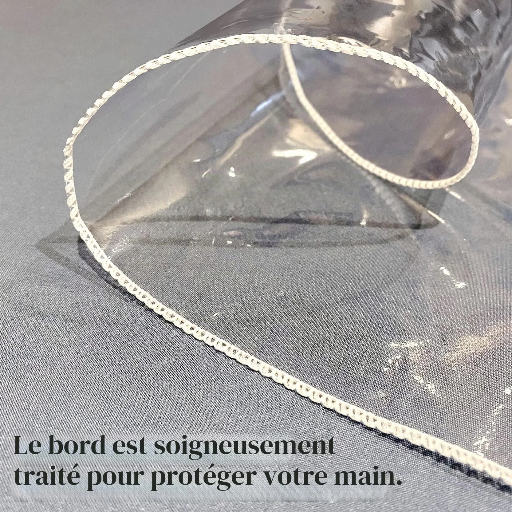 Nappe de Table Ovale en Vinyle Transparent Imperméable 152,4 x 228,6 cm