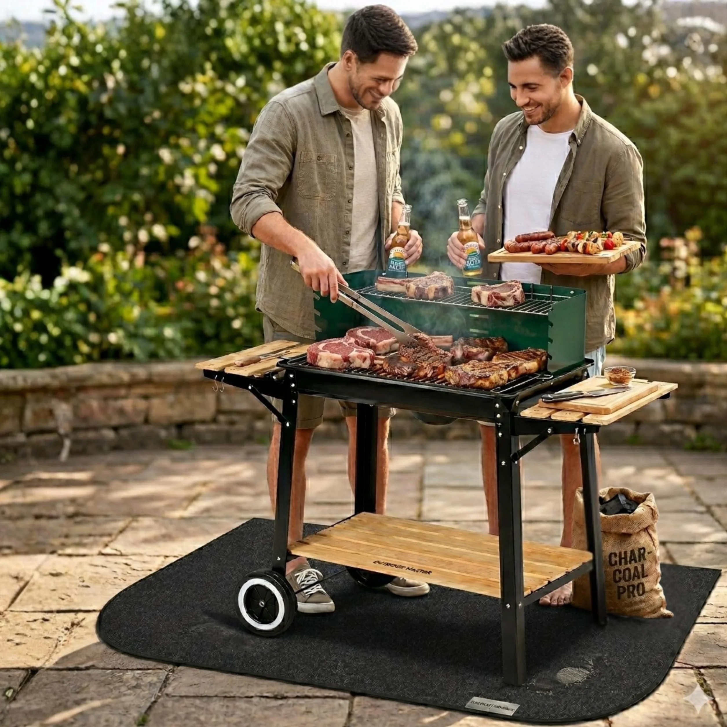 Tapis ignifuge résistant au feu 100 x 60 cm Protection de sol pour barbecue